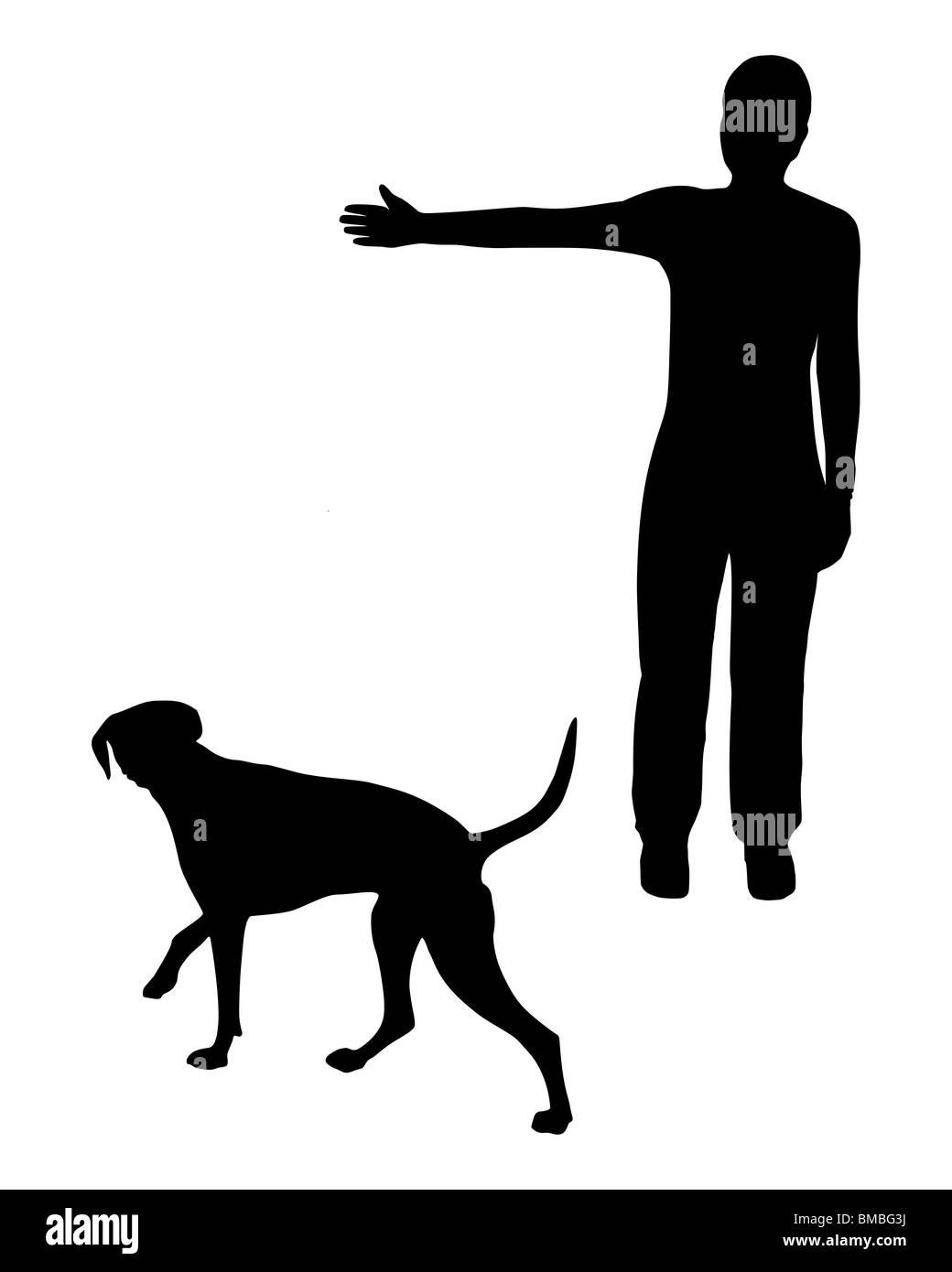 Hund Ausbildung (Gehorsam): Befehl: gehen Sie nach rechts! Stockfoto