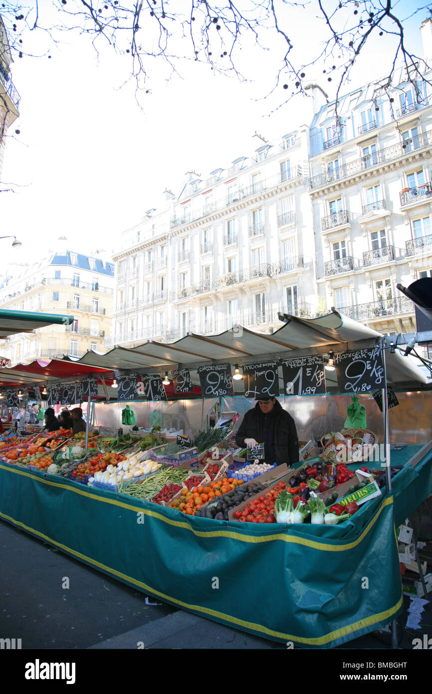 Place Maubert Markt in Paris Stockfoto