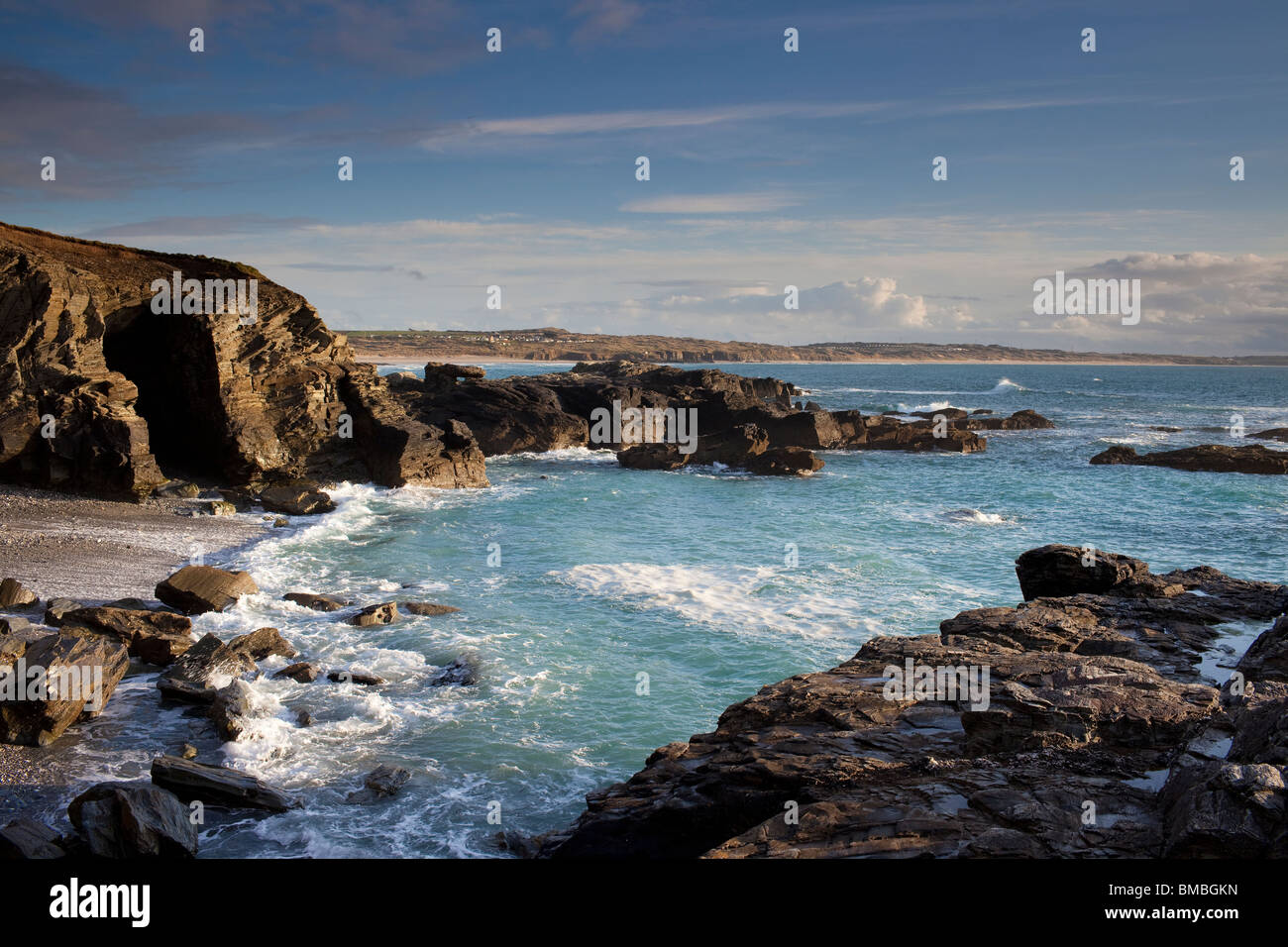 Godrevy in Cornwall in Richtung Hayle Strände suchen Stockfoto