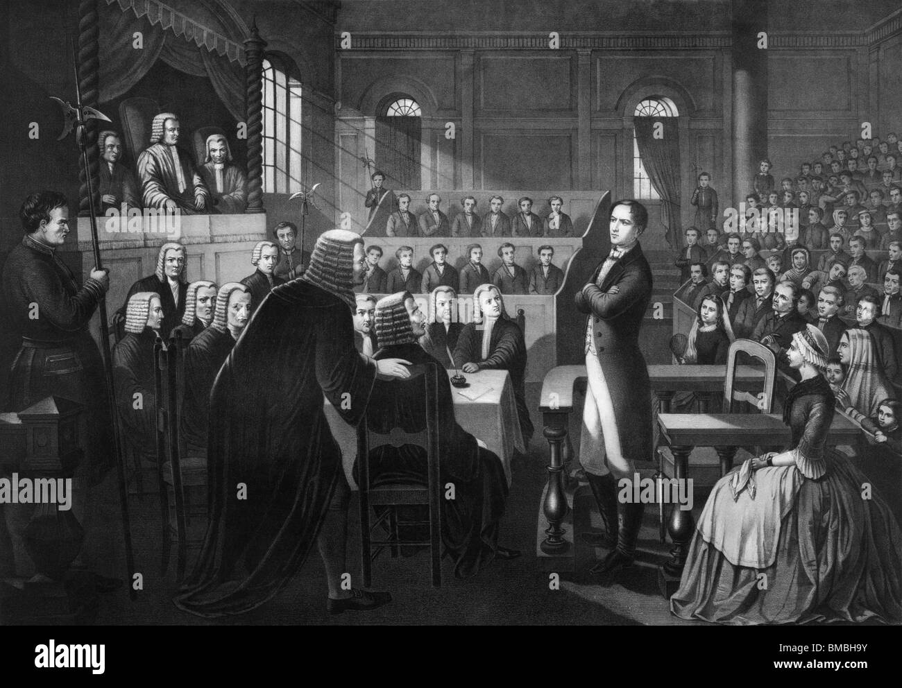 Vintage Print zeigt Studie des irischen Nationalisten Robert Emmet (1778-1803) - Anführer 1803 Rebellion gegen die britische Herrschaft. Stockfoto