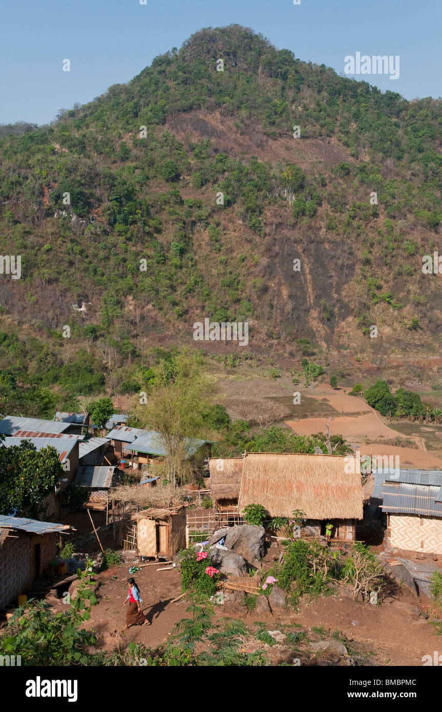 Myanmar. BURma. Shan-Staat. Sin Taung Dorf Stockfoto