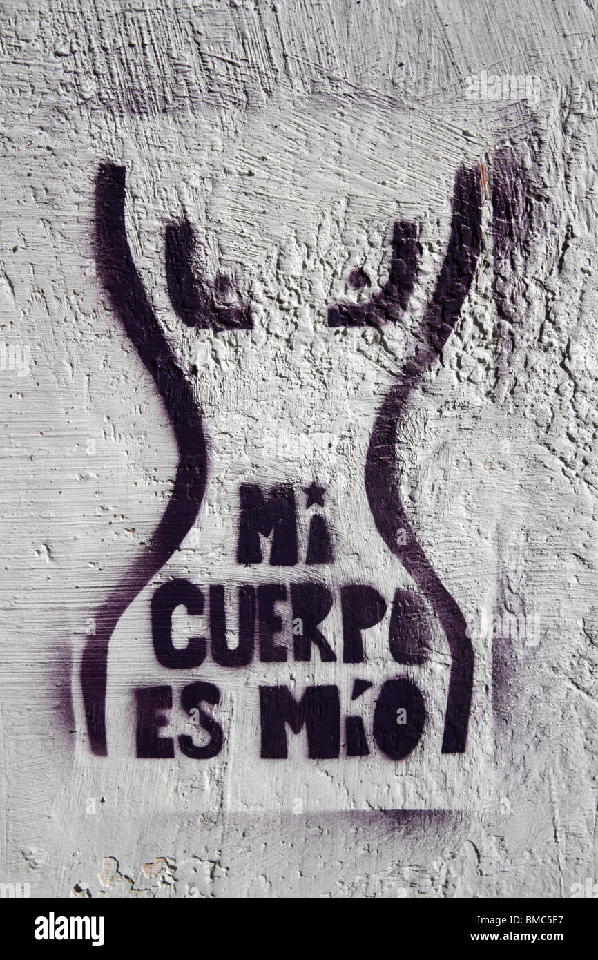Graffiti auf Avenida de Mayo, Buenos Aires Stockfoto