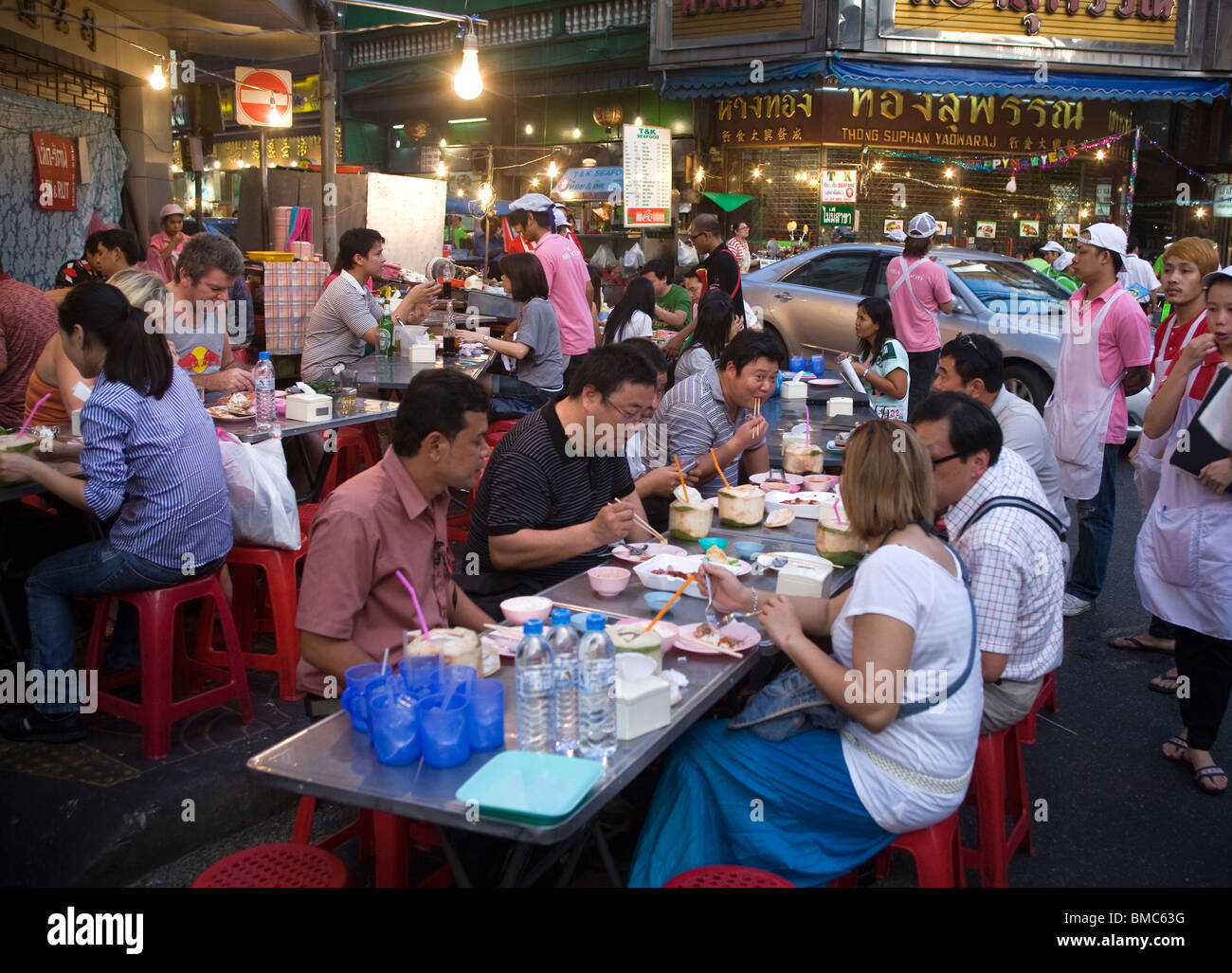 Open Air Restaurant Chinatown Bangkok Thailand Stockfoto