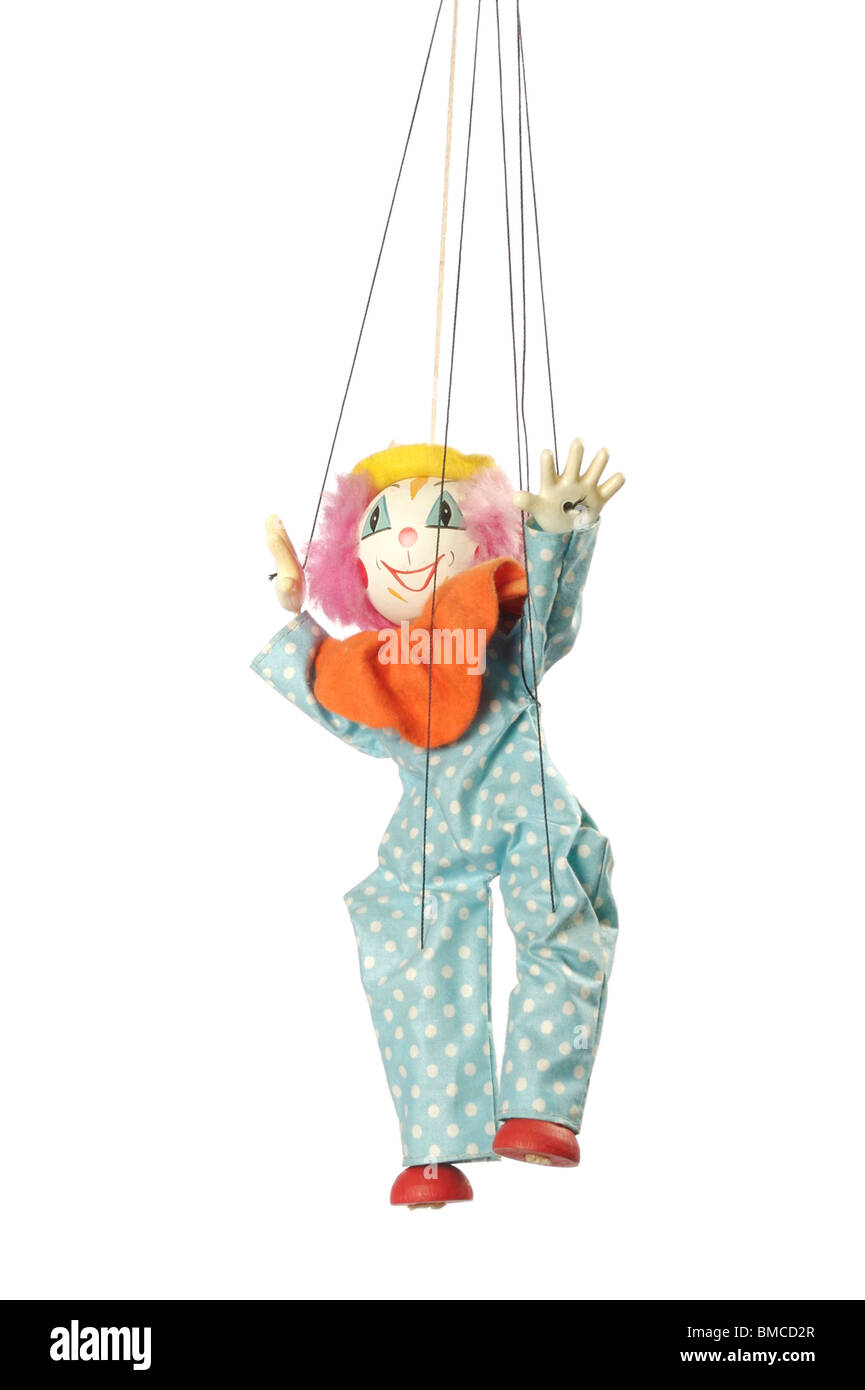 Clown-Marionette Stockfoto