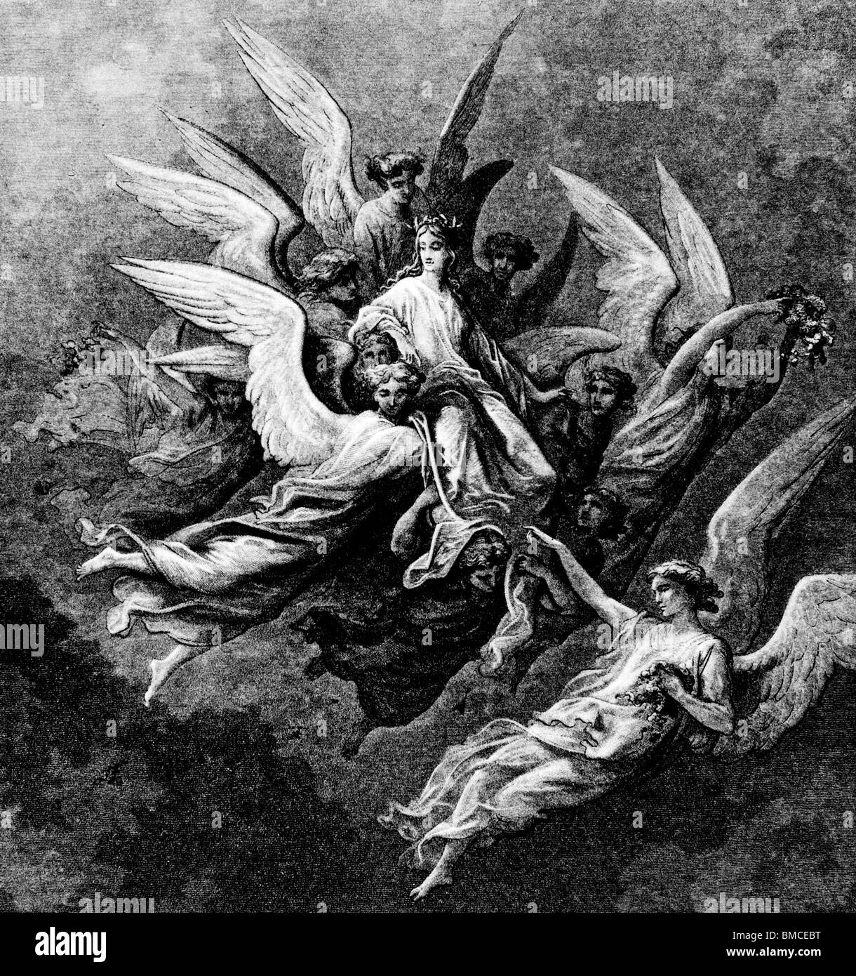 Beatrice auf Wolke von Blumen-detail Stockfoto