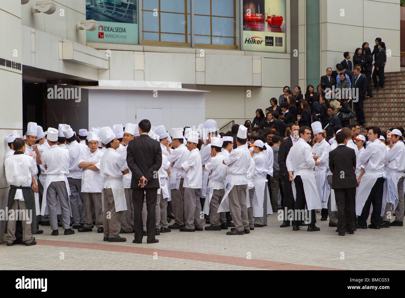 Köche und Personal, Hong Kong, SAR China Stockfoto