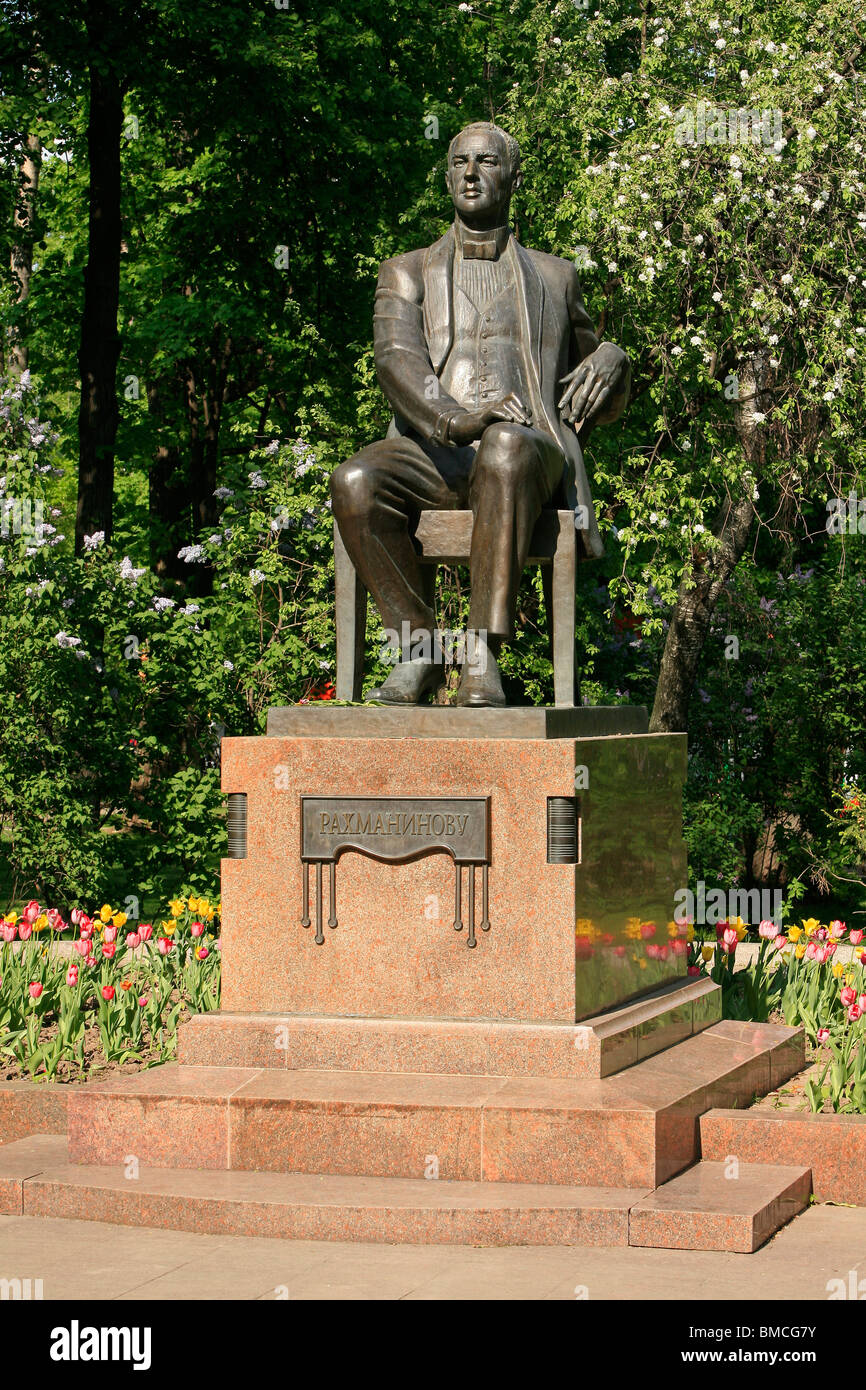 Denkmal für die russische Komponist, Pianist und Dirigent Sergei Vasilievich Rachmaninov (1873-1943) in Moskau, Russland Stockfoto