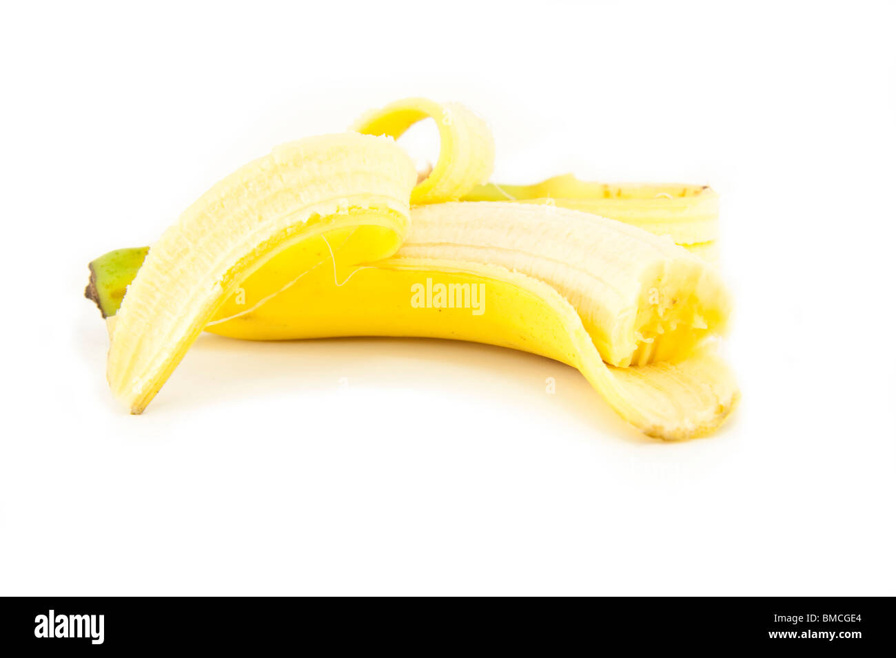 Halb gegessen Banane Stockfoto