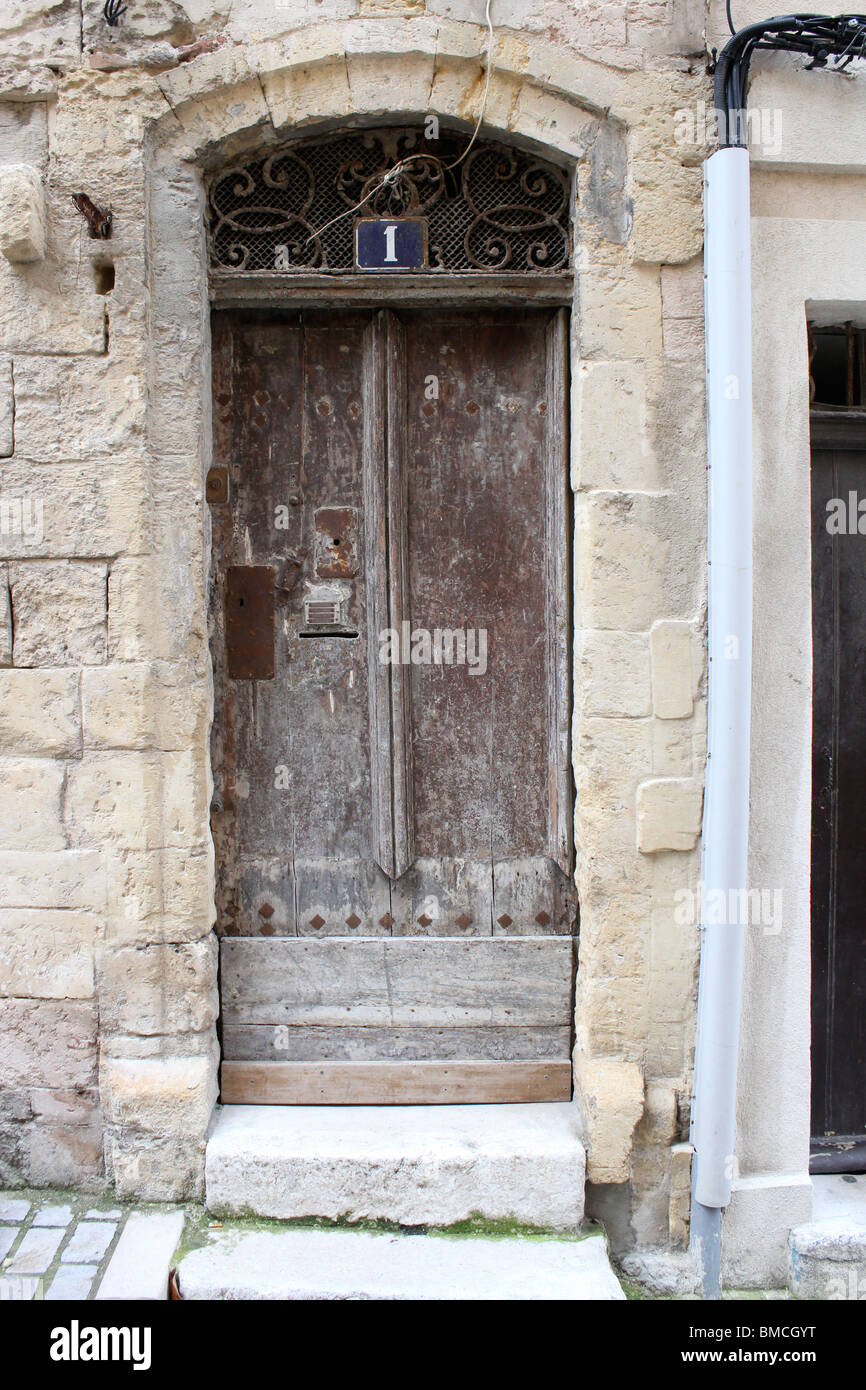 Altfranzösisch Tür in Marseille, Haus Nr. 1 Stockfoto