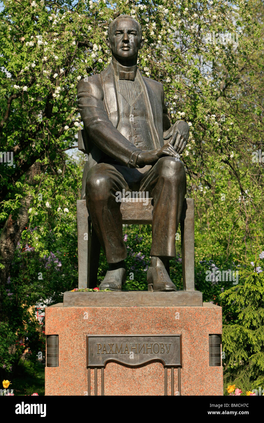 Denkmal für die russische Komponist, Pianist und Dirigent Sergei Vasilievich Rachmaninov (1873-1943) in Moskau, Russland Stockfoto