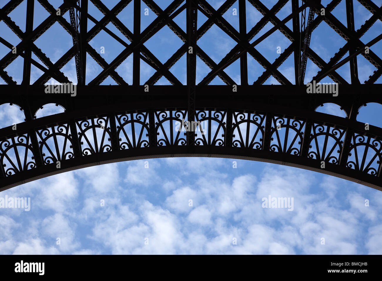 Detail der Eiffelturm, Paris, Ile de France, Frankreich Stockfoto