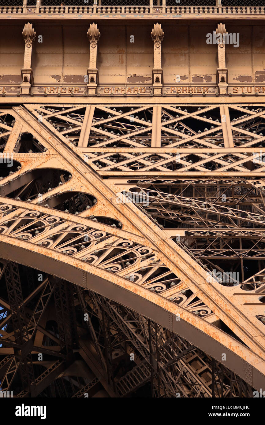 Detail der Eiffelturm, Paris, Ile de France, Frankreich Stockfoto