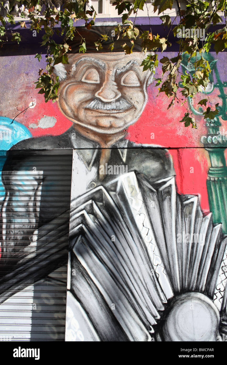 Graffiti auf Avenida de Mayo, Buenos Aires Stockfoto