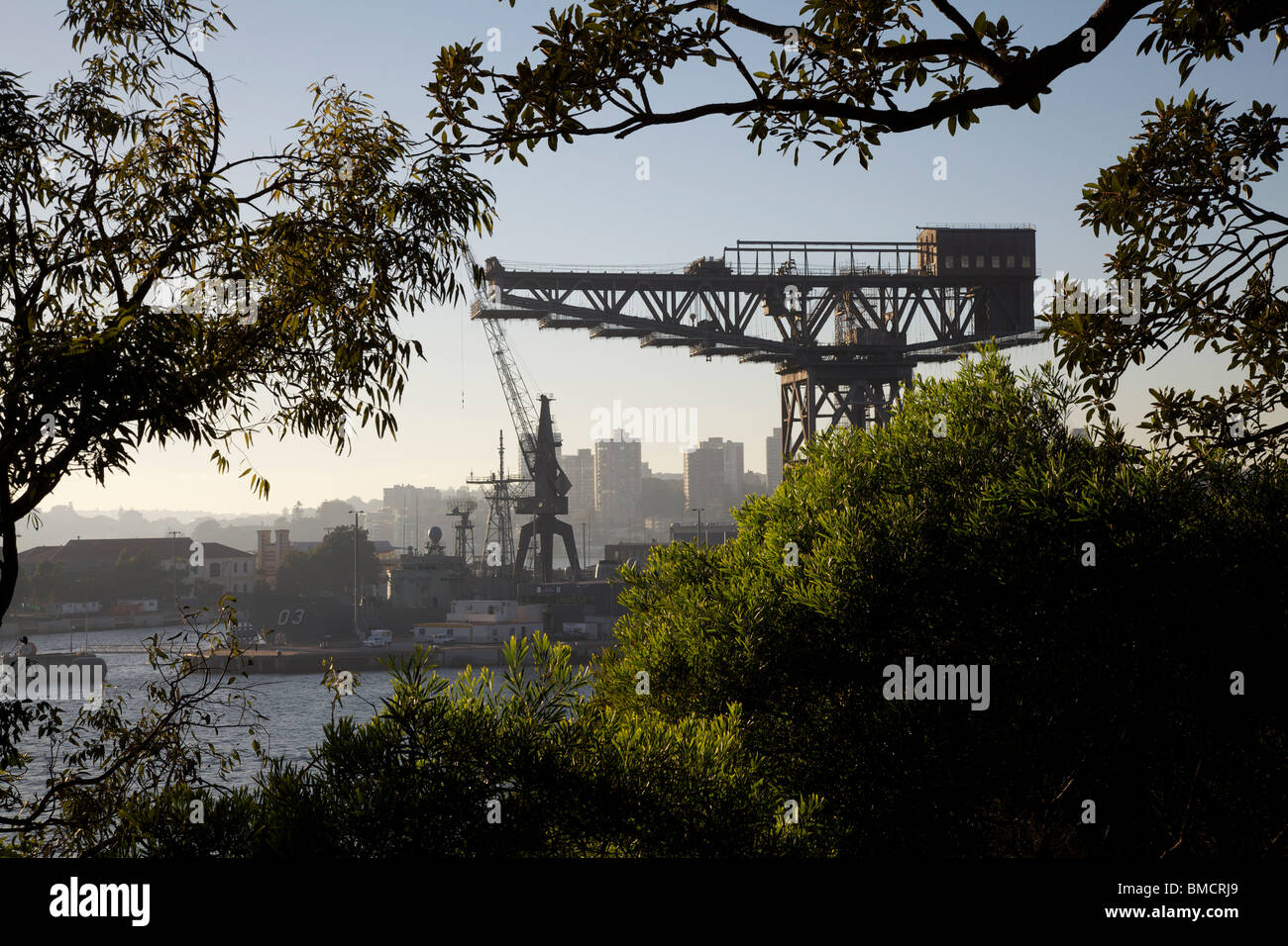 Kran am Woolloomooloo Wharf, Sydney, New South Wales Stockfoto