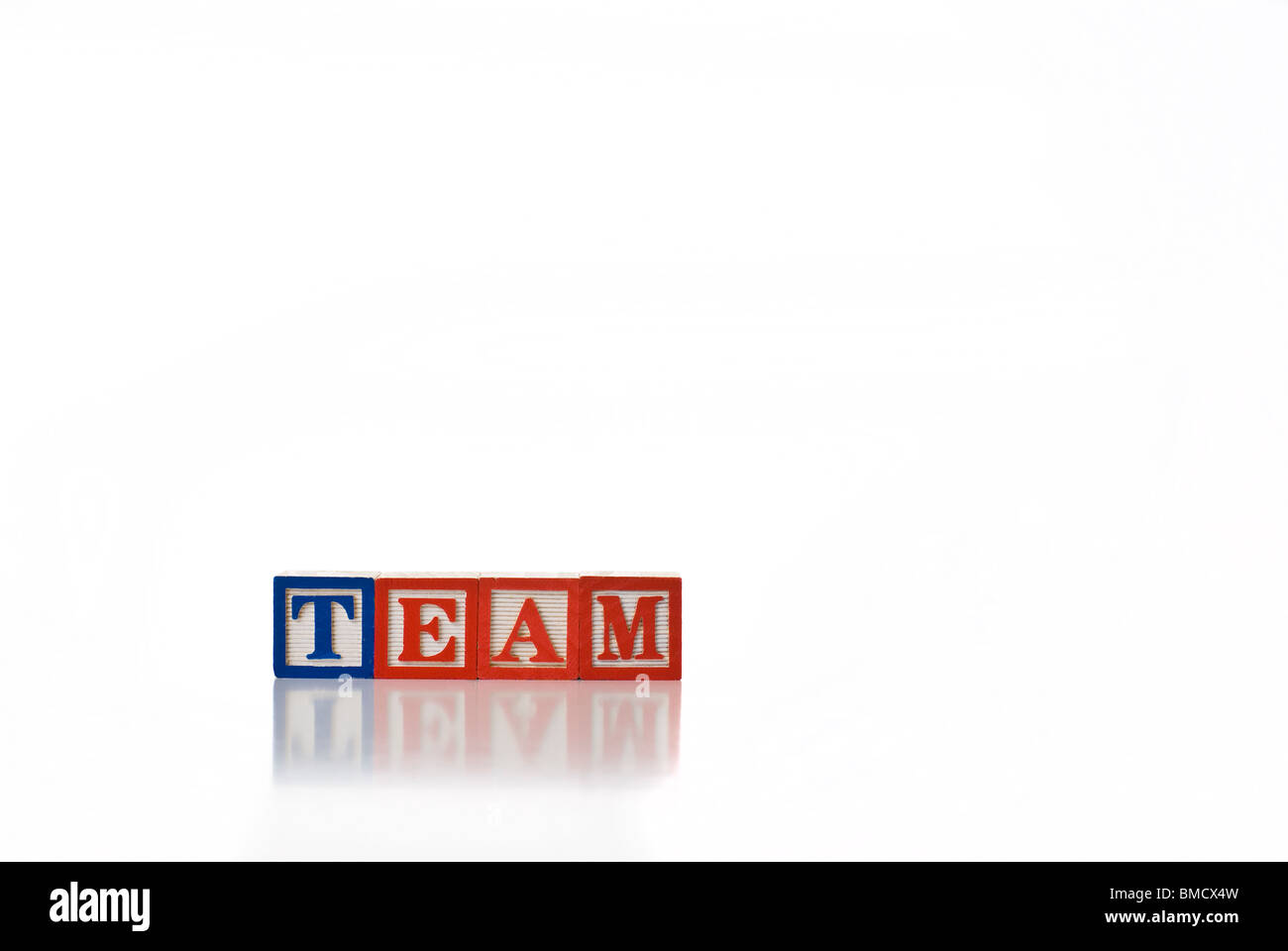 Bunte Kinder-Blöcke Rechtschreibung TEAM Stockfoto