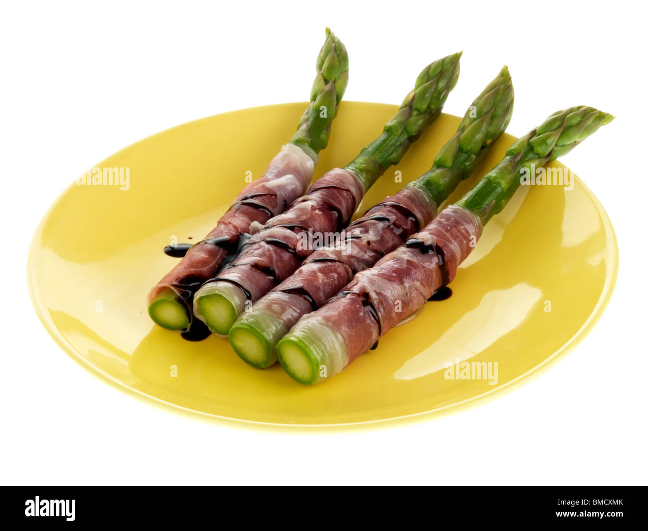 Spargel mit Parmaschinken Stockfoto