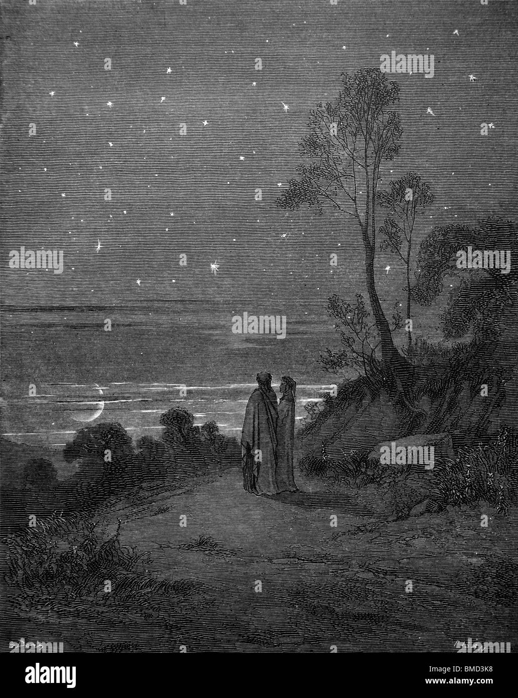 Stich von Gustave Doré aus Alighieris göttliche Komödie "Inferno" oder 'Visionen der Hölle'; Stockfoto