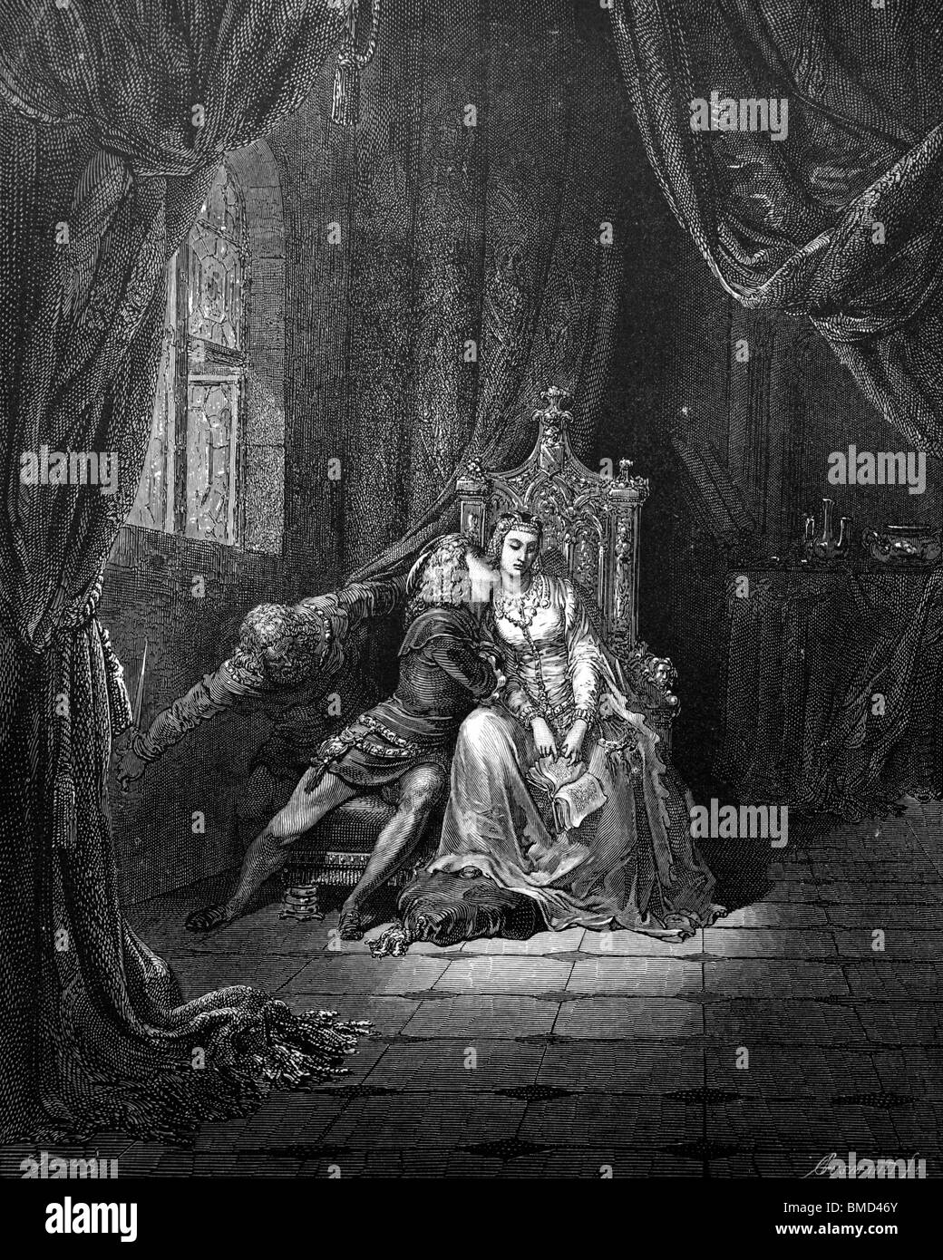 Stich von Gustave Doré aus Alighieris göttliche Komödie "Inferno" oder 'Visionen der Hölle'; Stockfoto