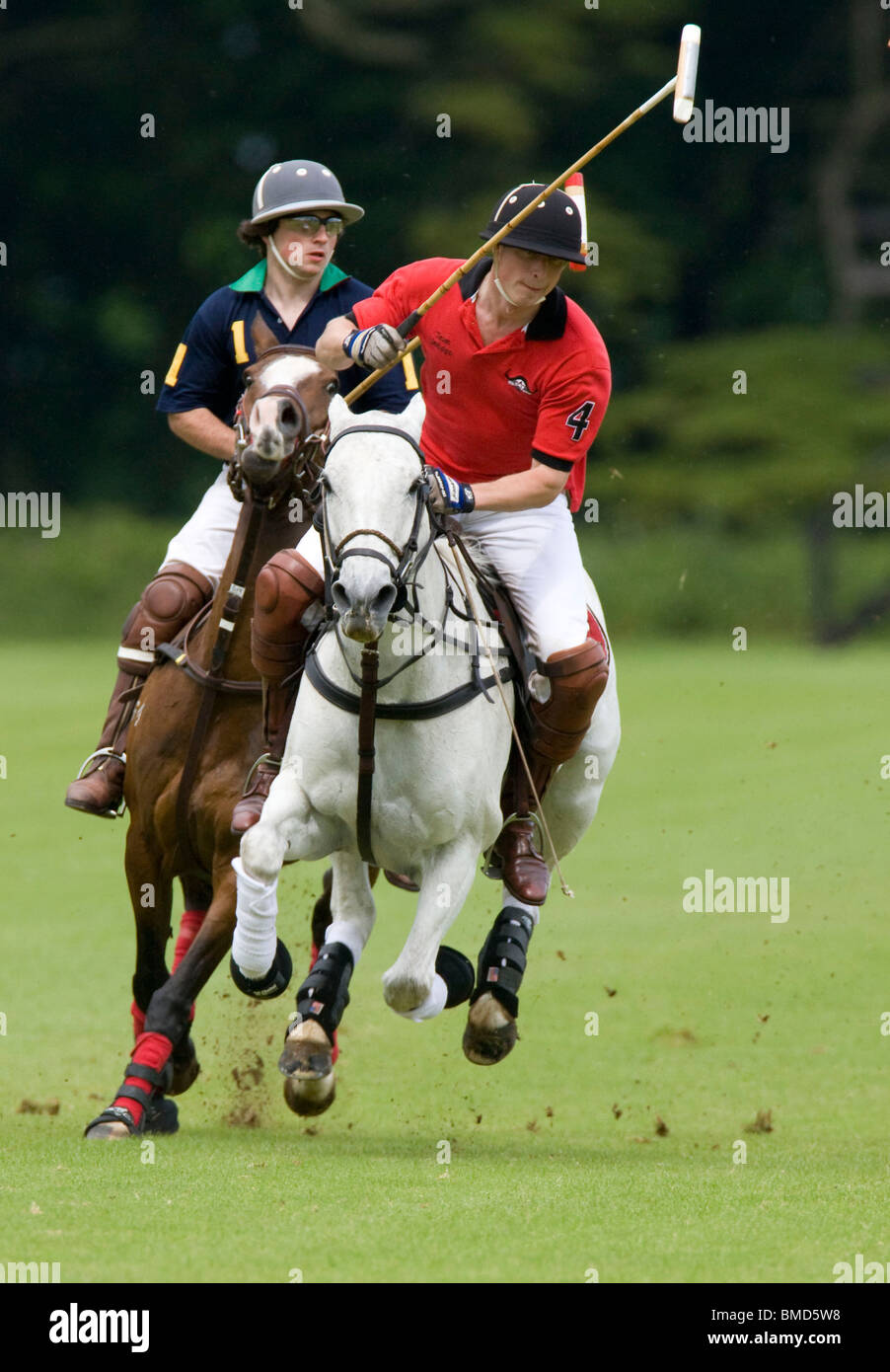 Großbritanniens Prinz William (Nr. 4) spielt Polo in Cirencester für den Dorchester-Cup 2009 Stockfoto