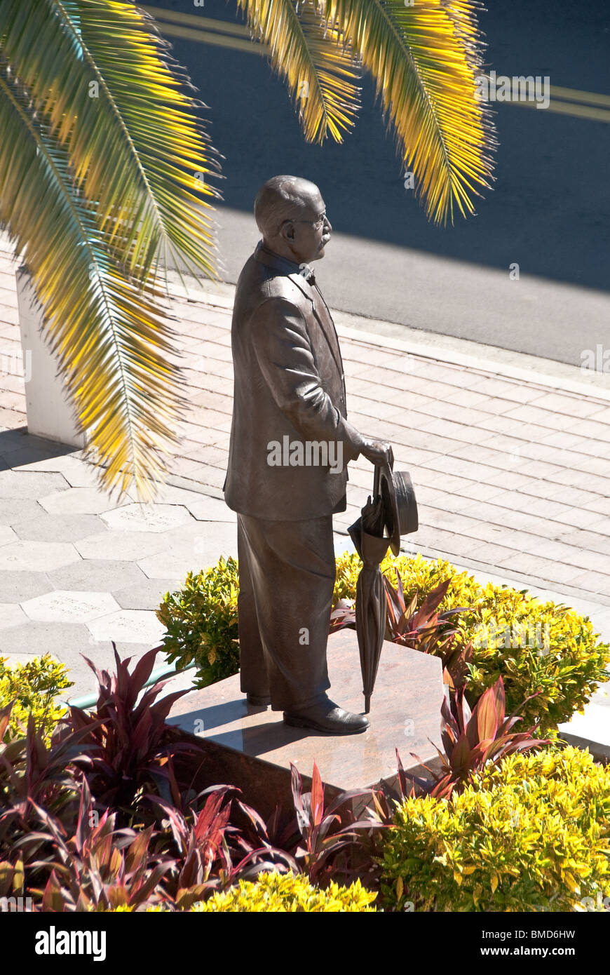 Vicente Martinez-Ybor (Stadtgründers) Statue in Ybor City, Tampa, Florida, USA Stockfoto