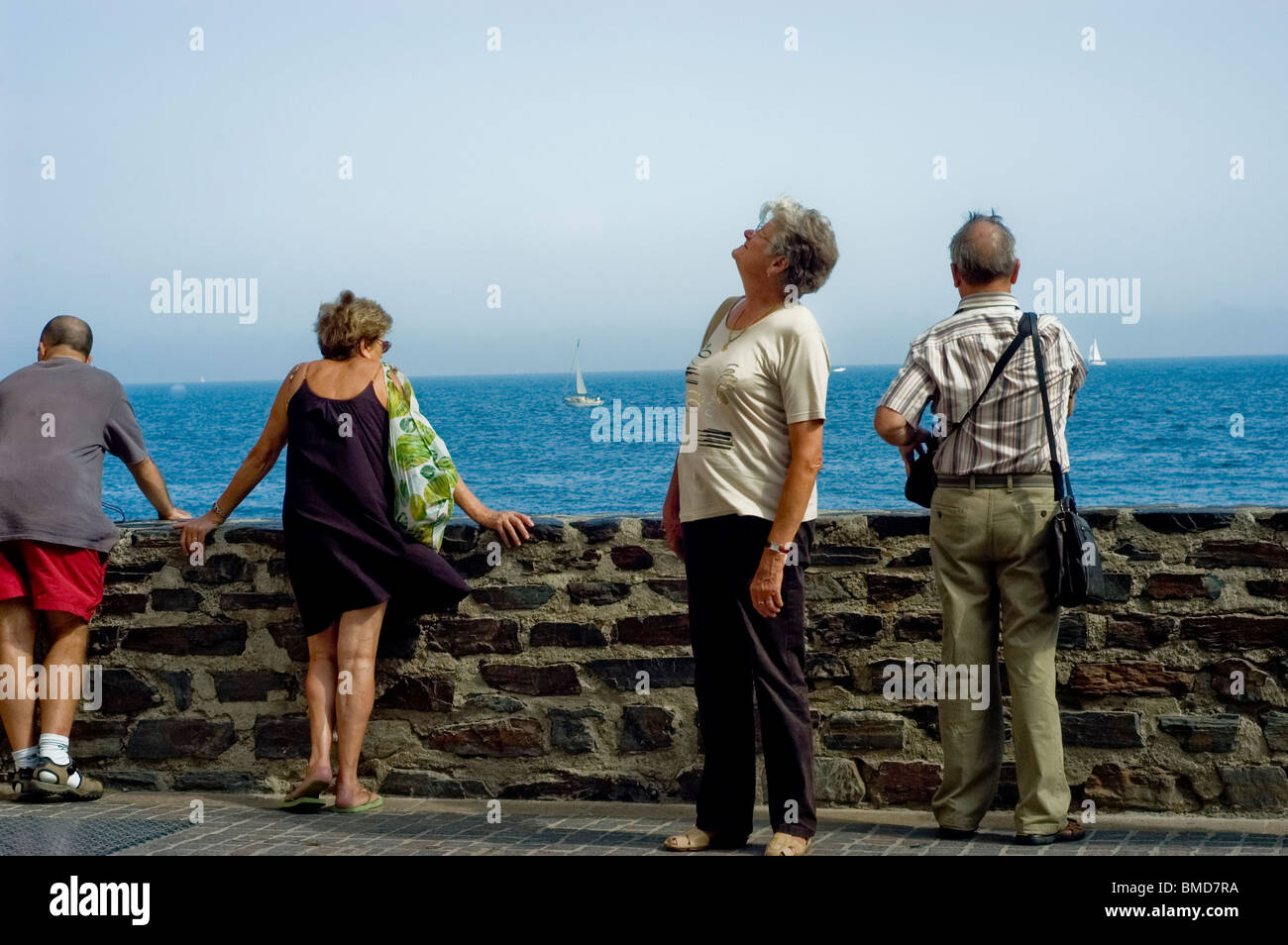 Callioure, Frankreich, Gruppe Senioren Aktivitäten, Urlaub in Südfrankreich, Rentner Spaß Stockfoto