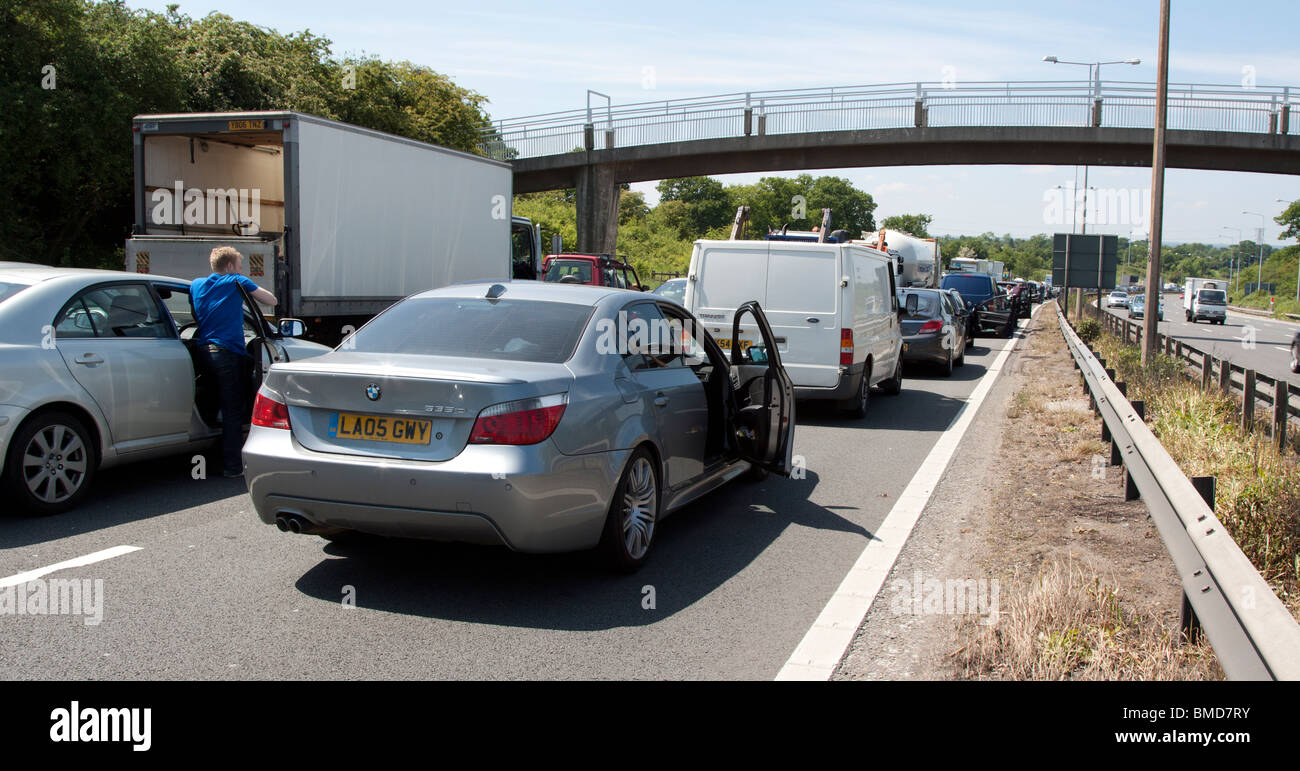 Traffic Jam - Autobahn M1 - Nord-London Stockfoto