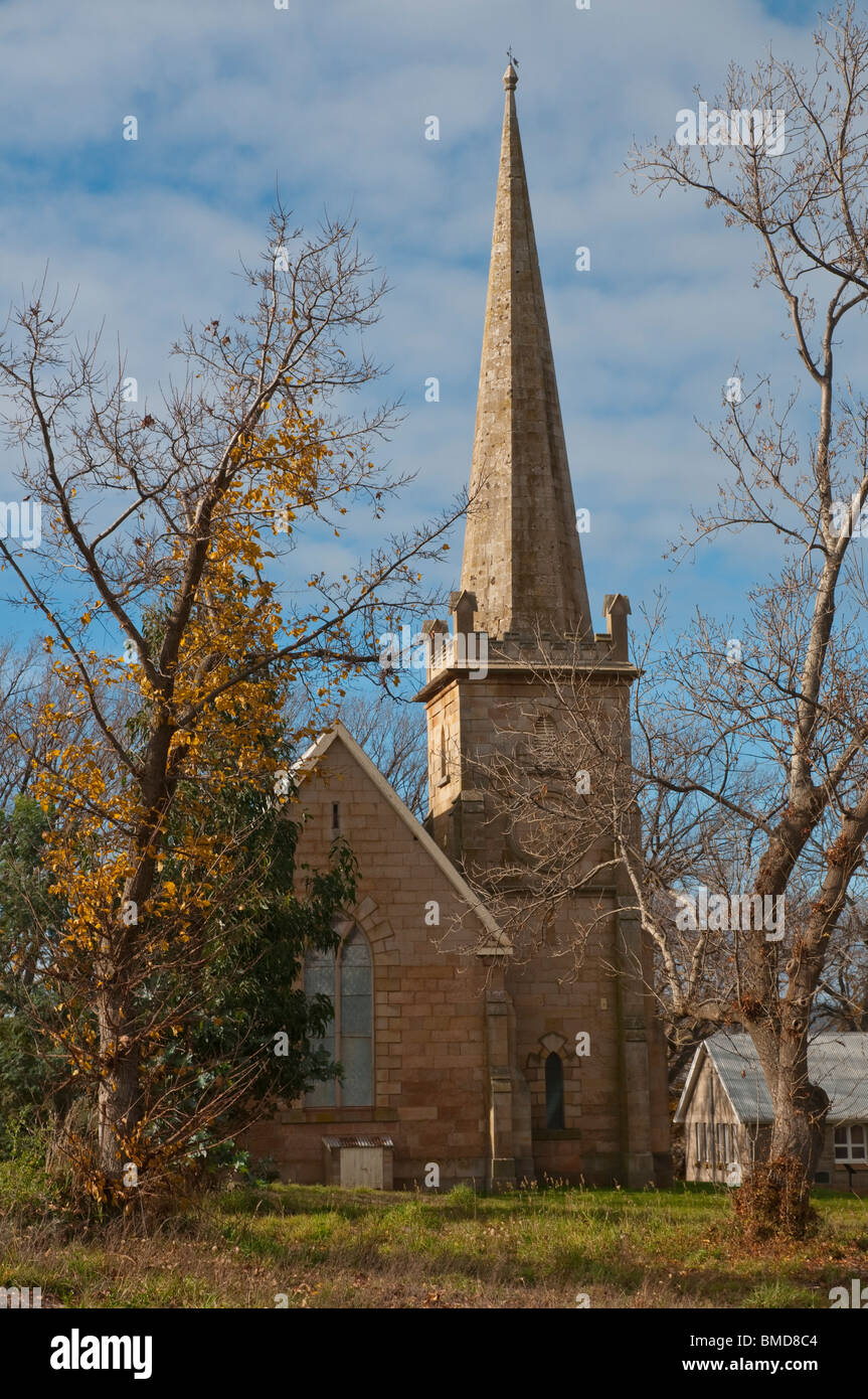 St. Andrews Uniting Church, Campbell Town, Tasmanien Australien. Erbaut 1847 im gotischen Revival-Stil. Stockfoto