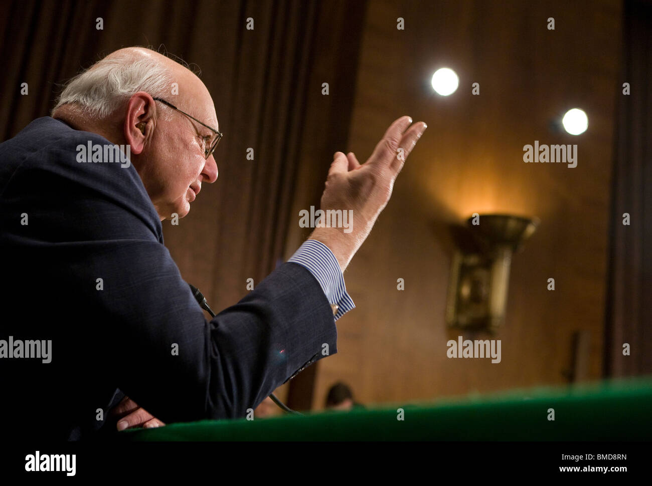 Der ehemalige US-Notenbankchef Paul Volcker. Stockfoto