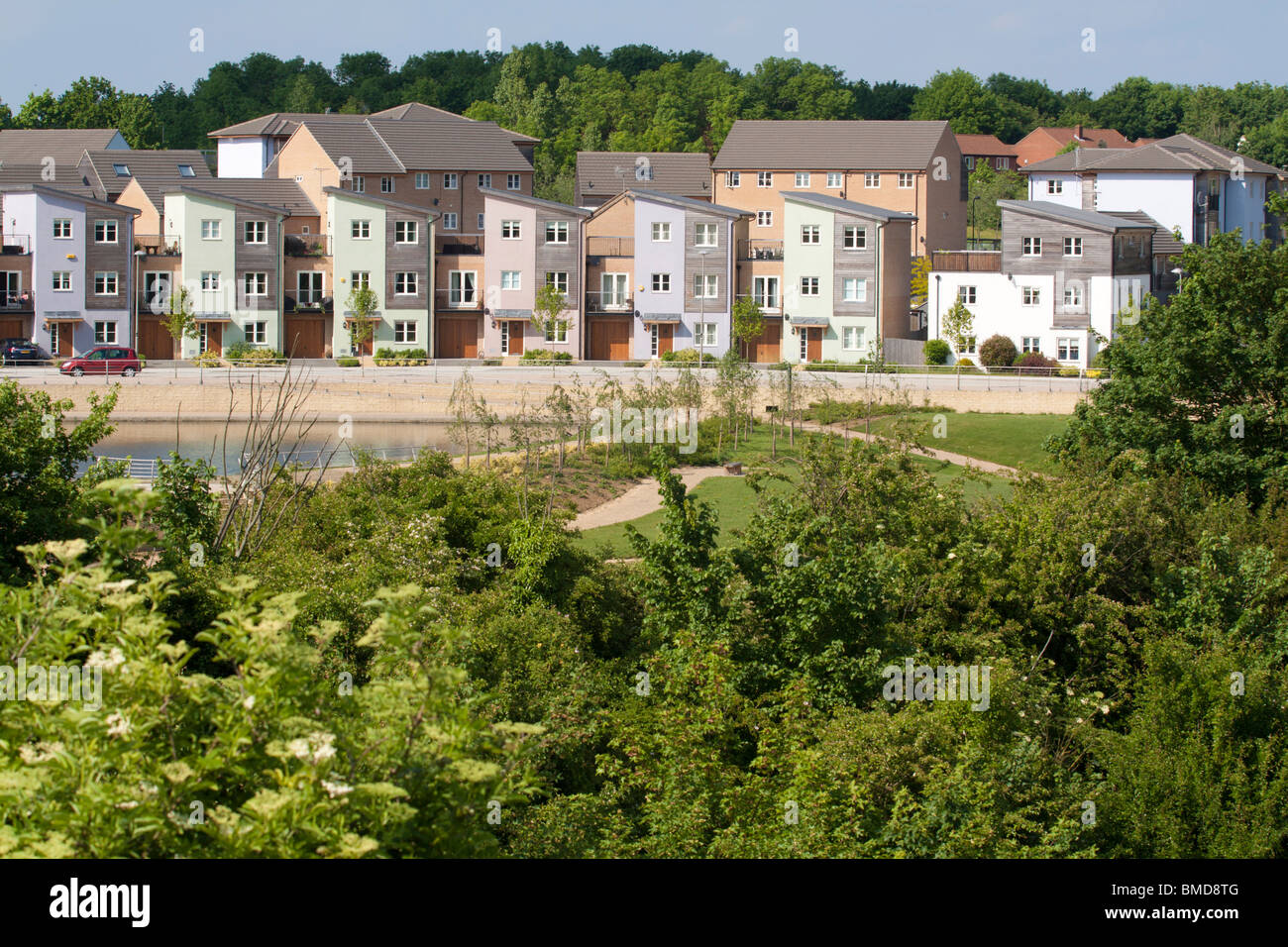 Lakeview Wohnsiedlung - Milton Keynes - Buckinghamshire Stockfoto