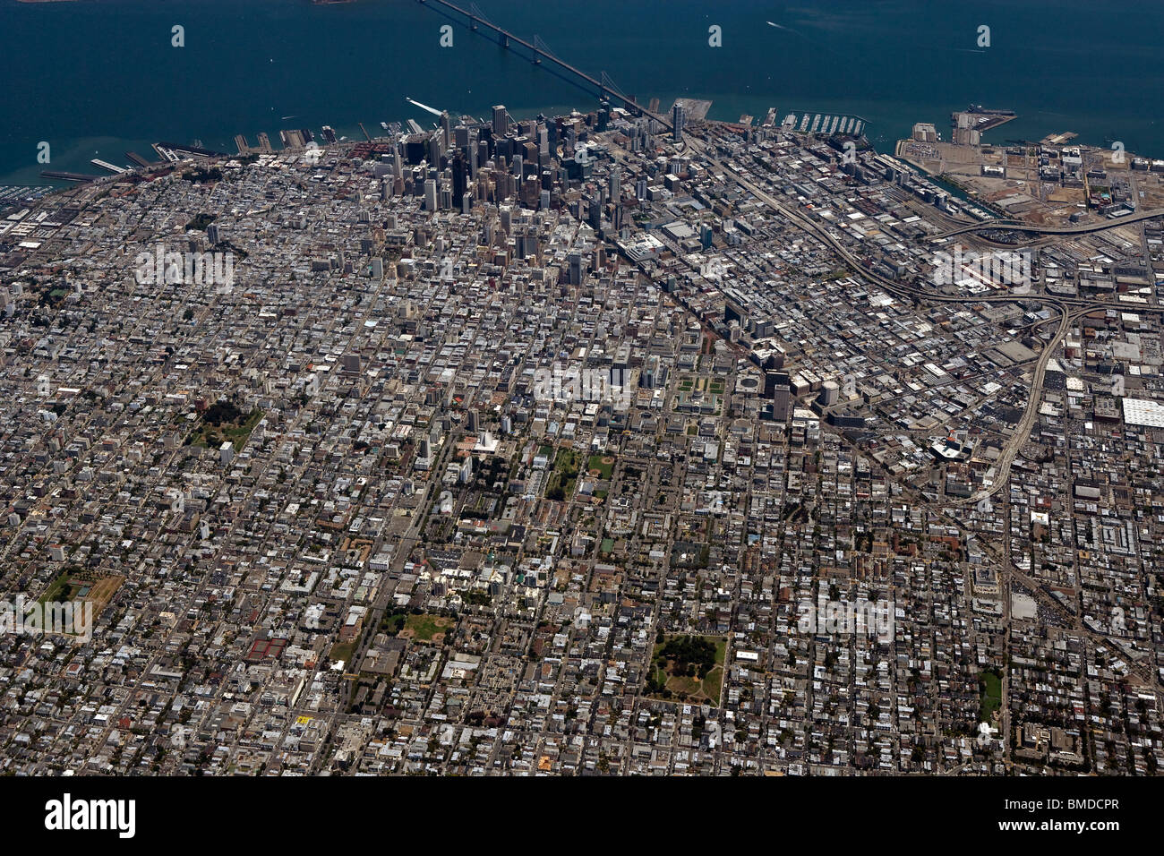 Luftaufnahme über San Francisco Kalifornien Stockfoto