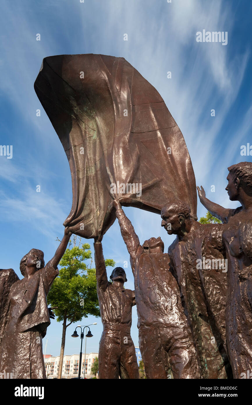 Skulptur im Platz der Befreiung, St. Helier, Jersey, Kanalinseln Stockfoto