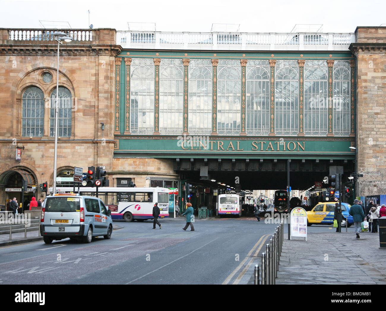 Glasgow Central Rail Station Fassade, Argyle Street, Glasgow, Schottland, UK Stockfoto