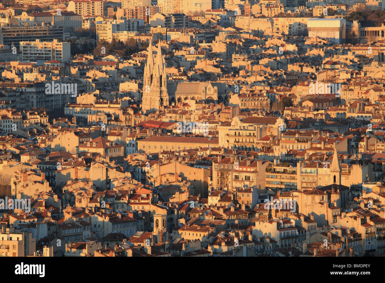 Überblick über die Innenstadt von Marseille Stockfoto
