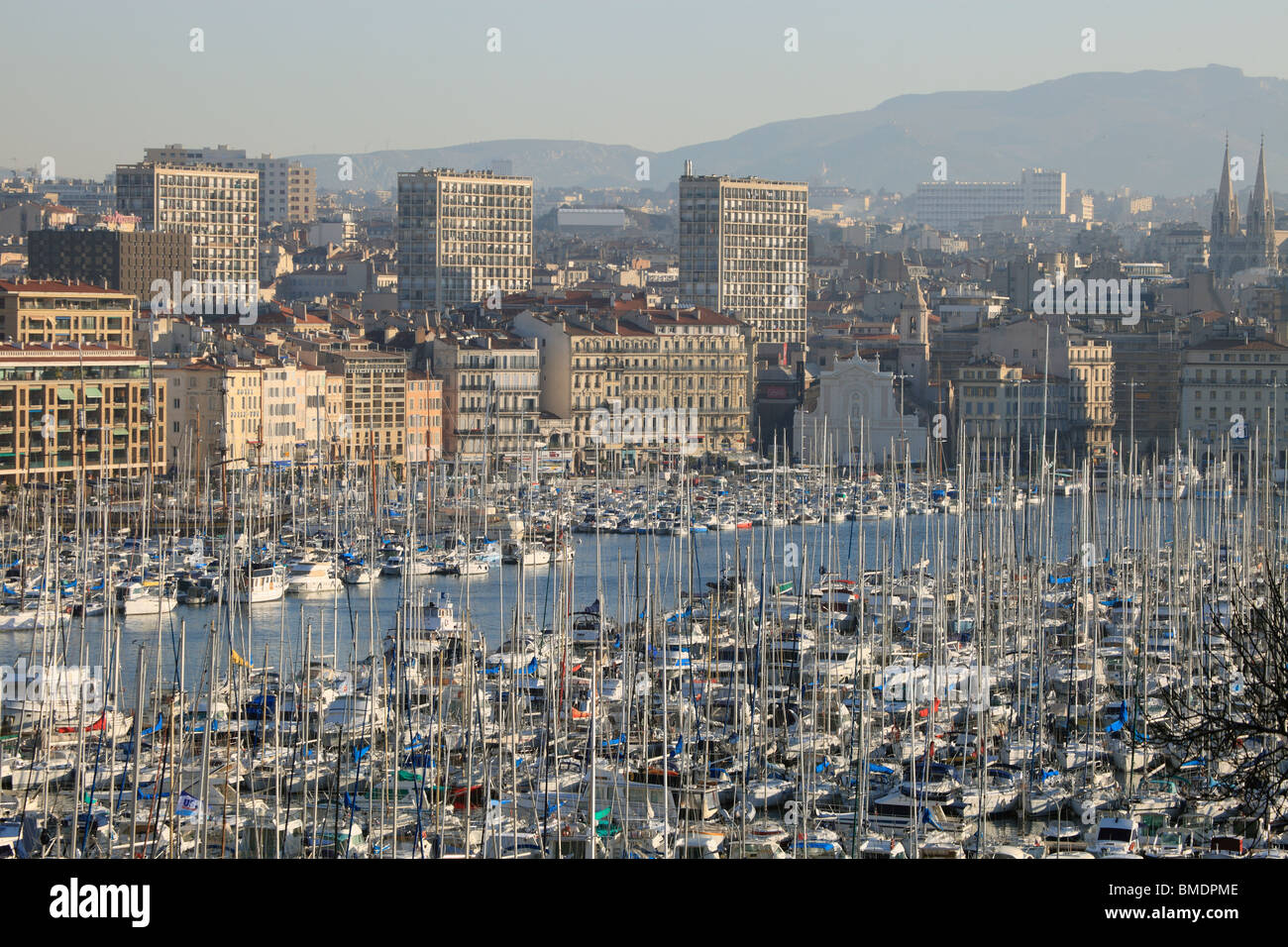 Überblick über den Hafen Marseille Stockfoto