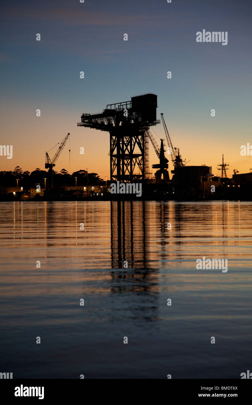 Woolloomooloo Wharf, Sydney, in der Morgendämmerung Stockfoto