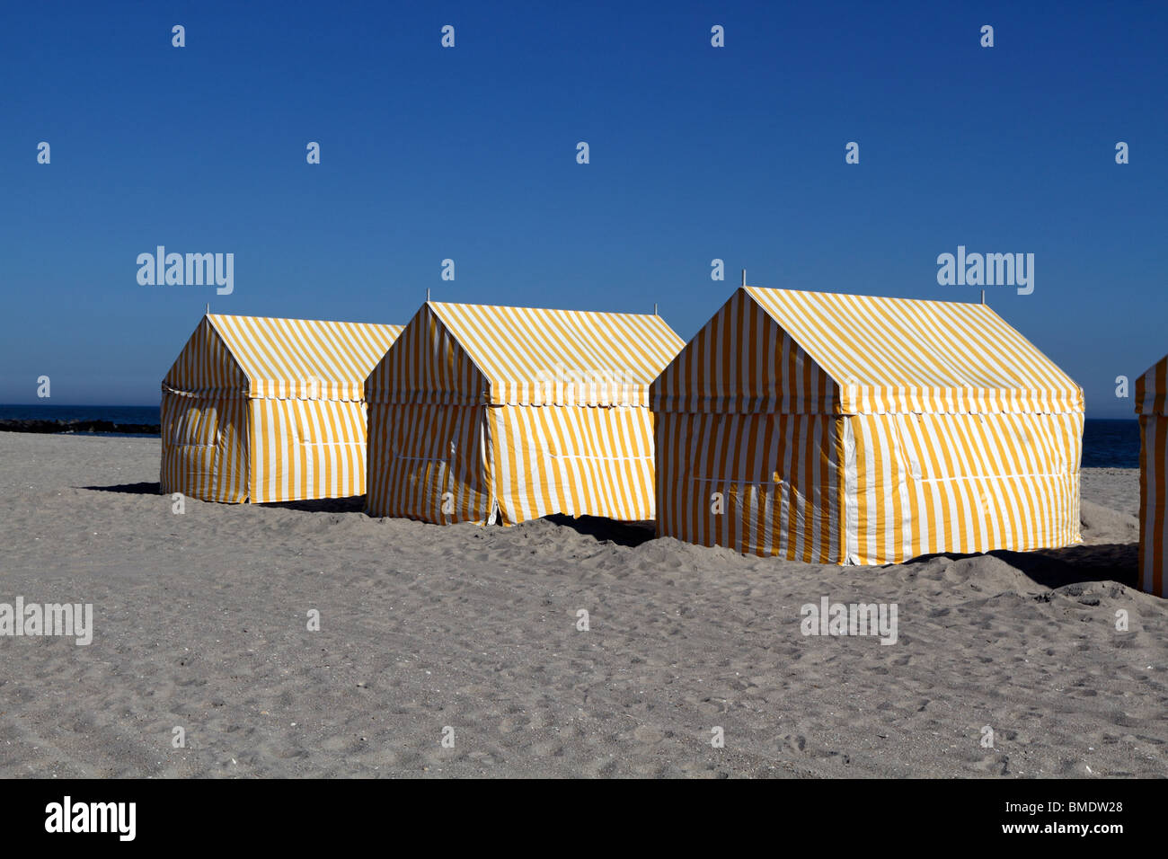 Cabanas am Strand, Cape May, New Jersey, USA Stockfoto