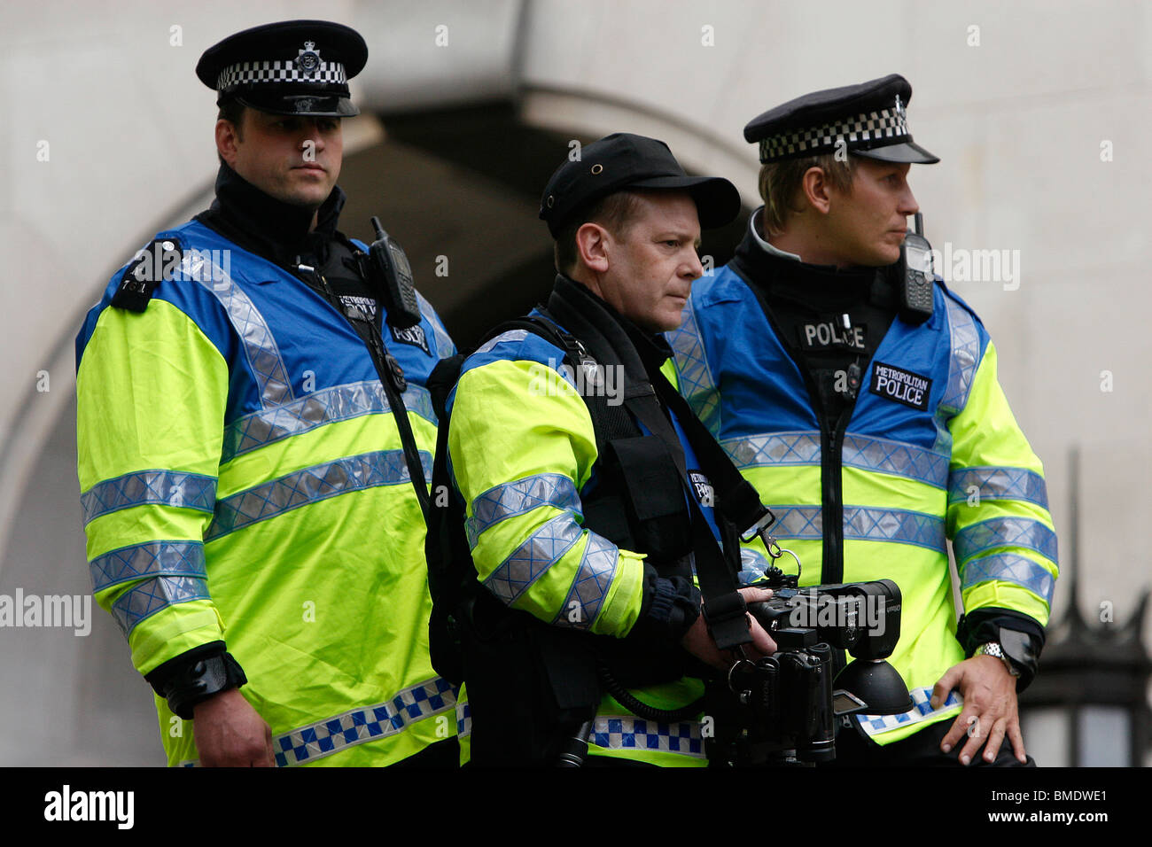 Polizei Fotograf Menge spotting in der Bank Stockfoto