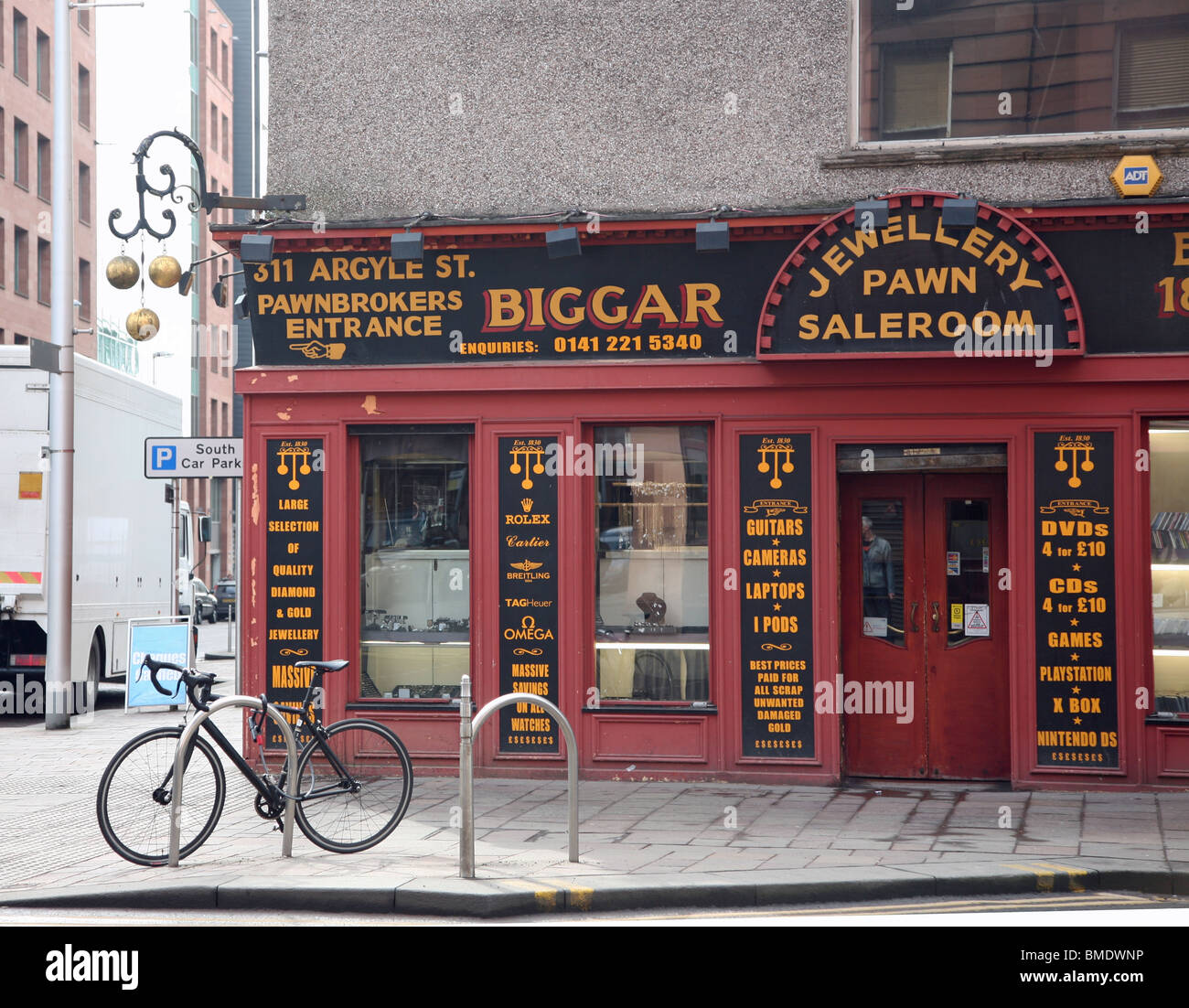 Biggar der Pfandleiher Shop, Argyle Street, Glasgow, Schottland, UK Stockfoto