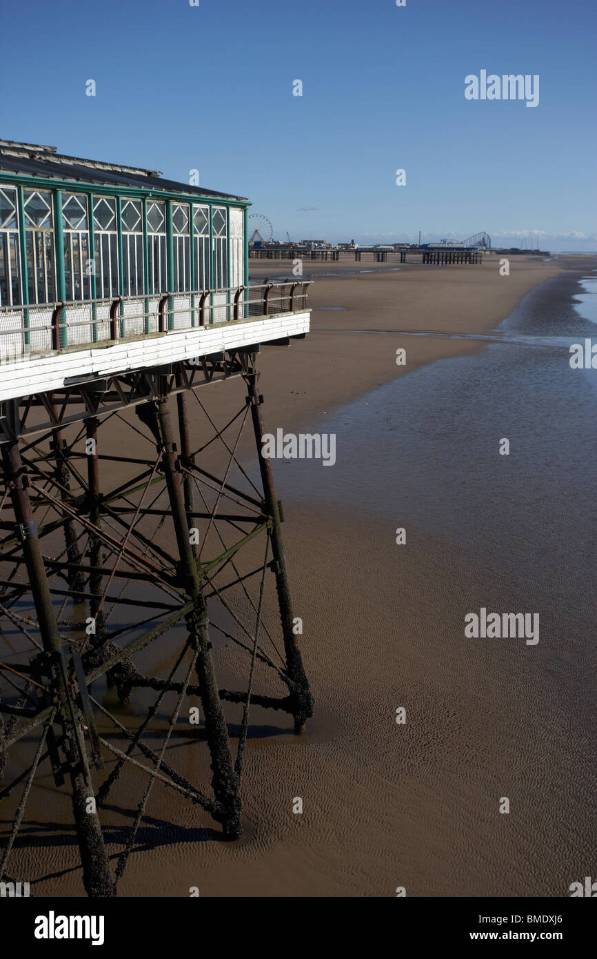 Blackpool North Pier Pavillon und Strand Meer Lancashire England uk Stockfoto