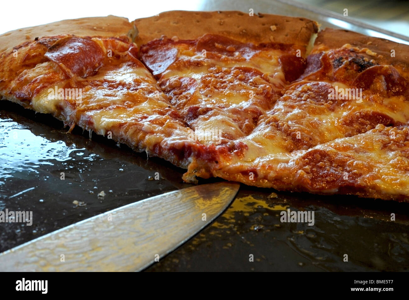 Peperoni-Pizza Stockfoto
