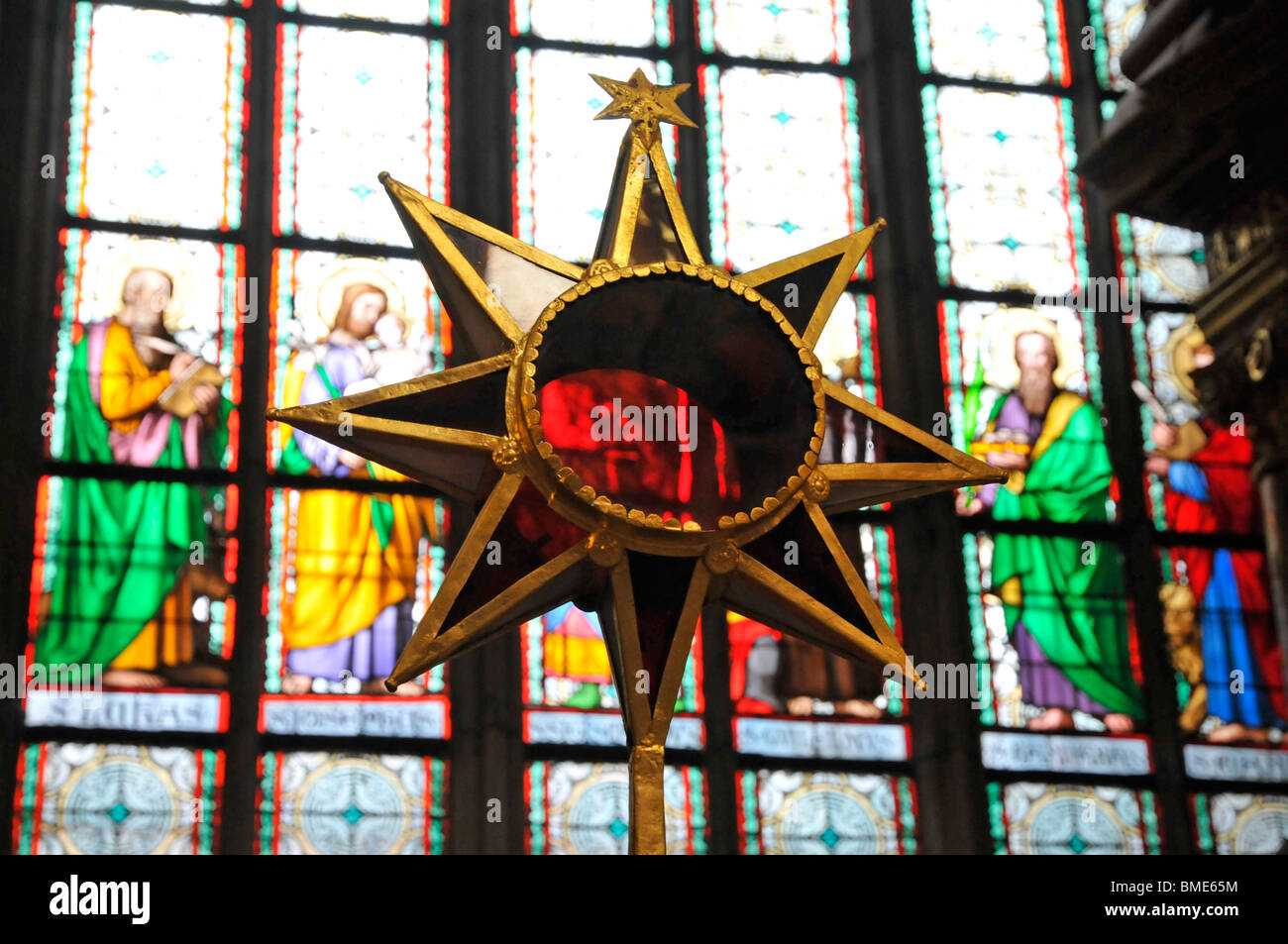 Kunstvolle Stern, St. Vitus Kathedrale, Prag-Tschechische Republik-Ost-Europa Stockfoto