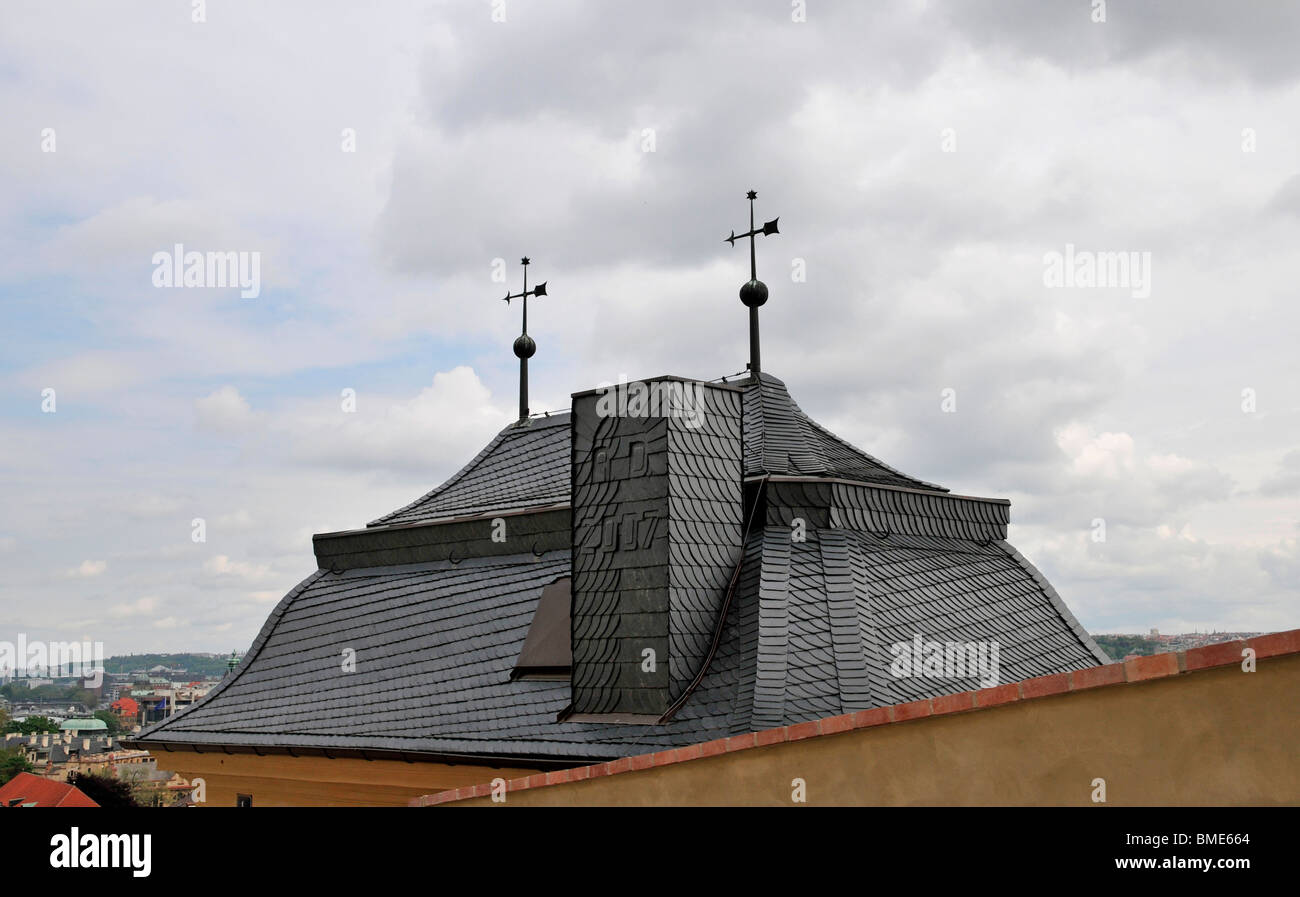 Reich verzierte Dach, Praga-Prag-Tschechische Republik-Ost-Europa Stockfoto