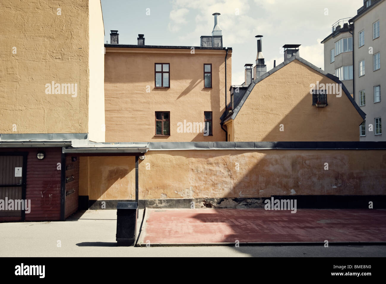 Blick auf Haus Hinterhof Stockfoto