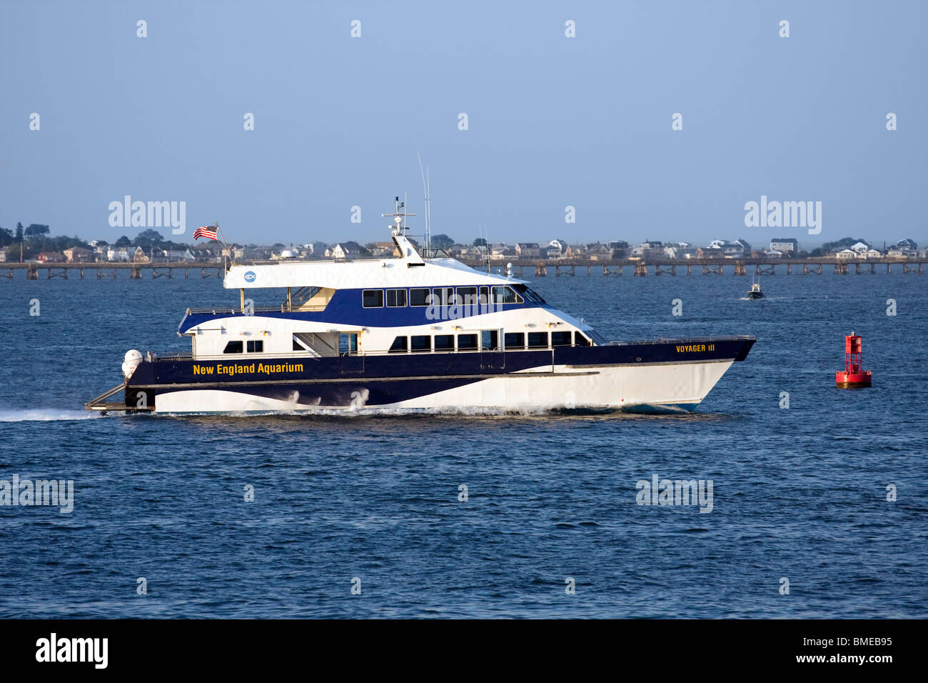 New England Aquarium Passagier Fähre Voyager III im Hafen von Boston. Stockfoto