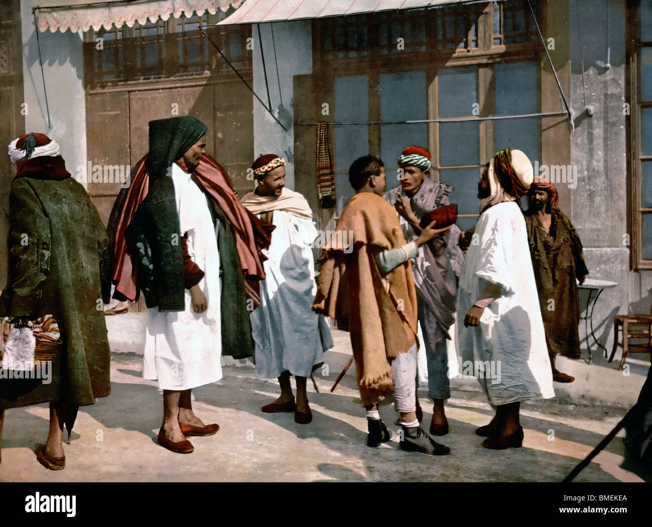 Araber in Algier, Algerien 1899 bestreiten Stockfoto