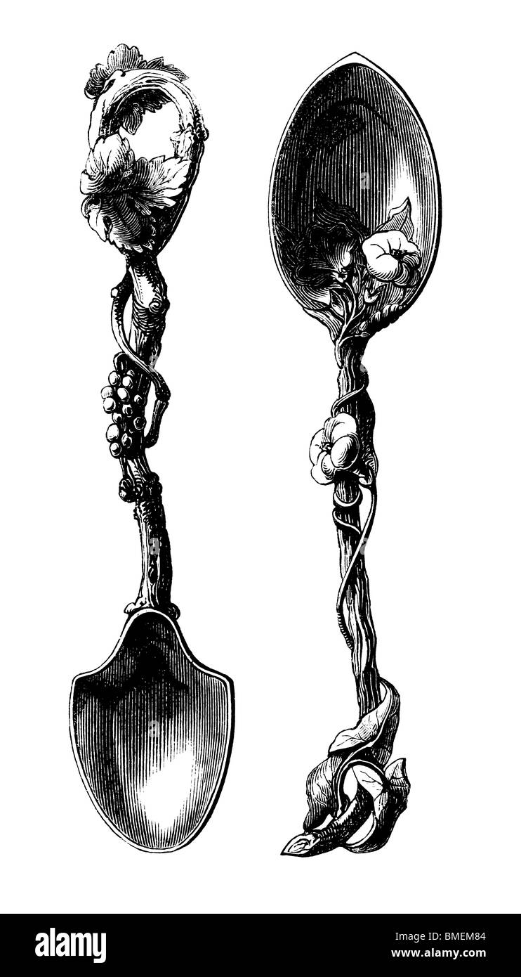 Schwarz / weiß-Gravur schneiden Sie isoliert auf weiss. Abbildung eines Kunst-Elements auf der großen Londoner Ausstellung 1851 ausgestellt. Stockfoto