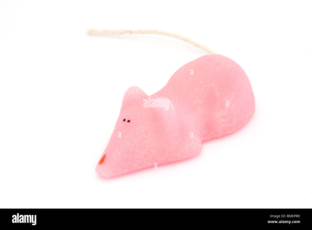 rosa Zucker Maus isoliert auf weißem Hintergrund Stockfoto