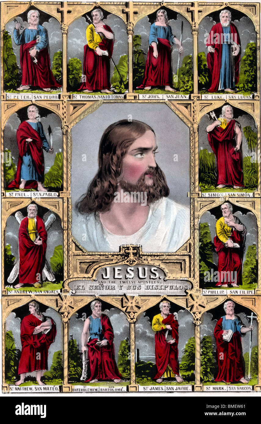 Jesus und die zwölf Apostel Stockfoto