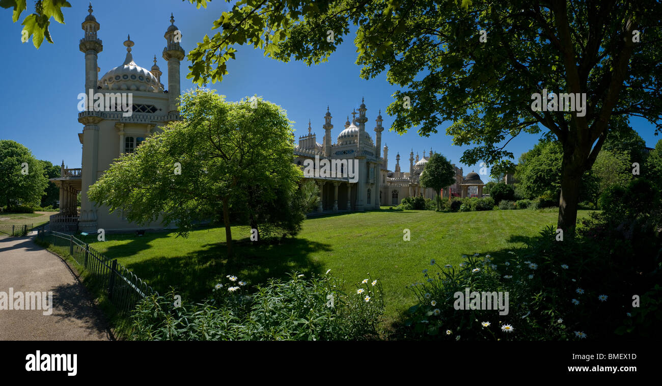 Panoramablick über Brighton: The Royal Pavilion. Stockfoto