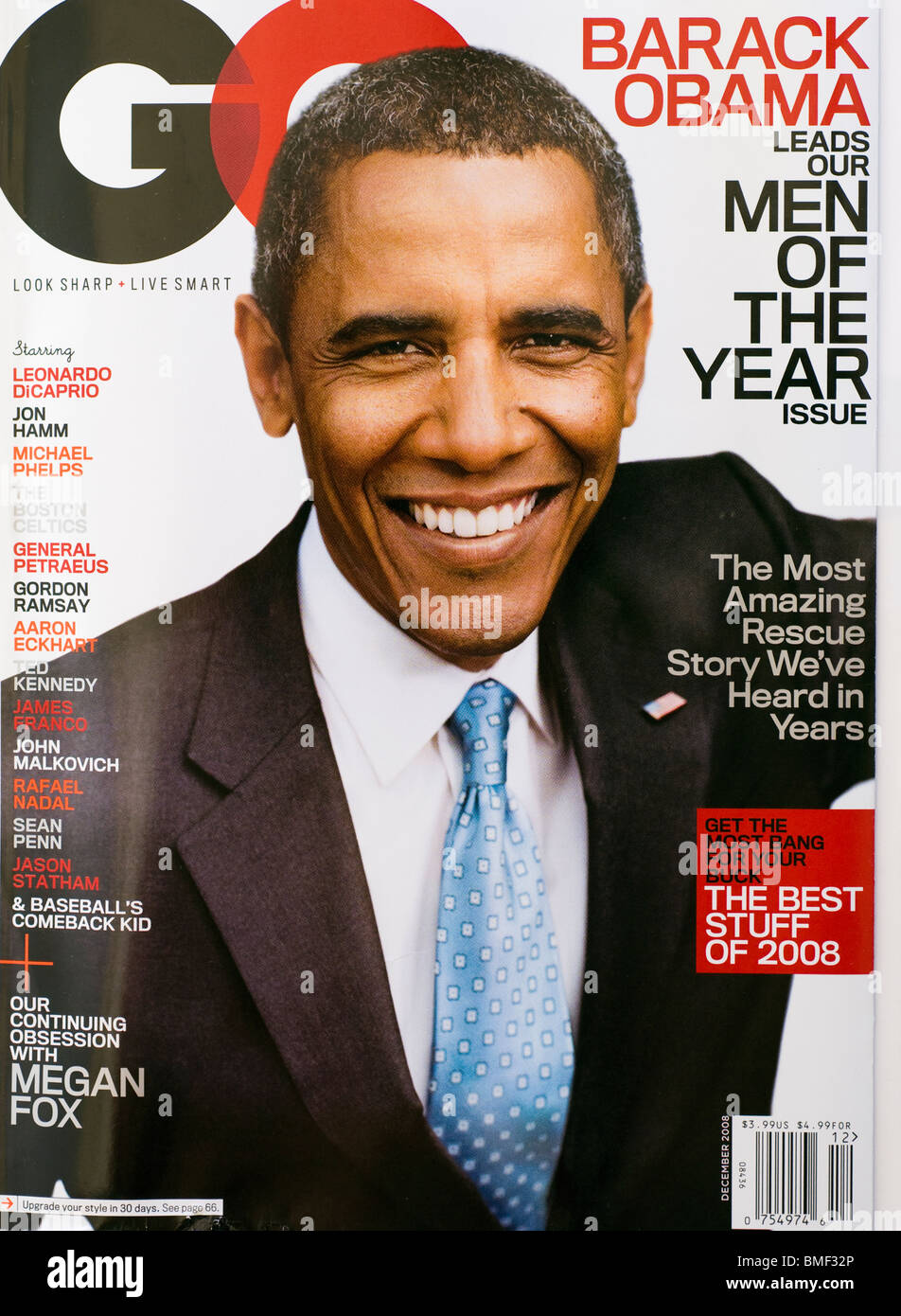 GQ Magazin-Cover mit Präsident Barak Obama Stockfoto